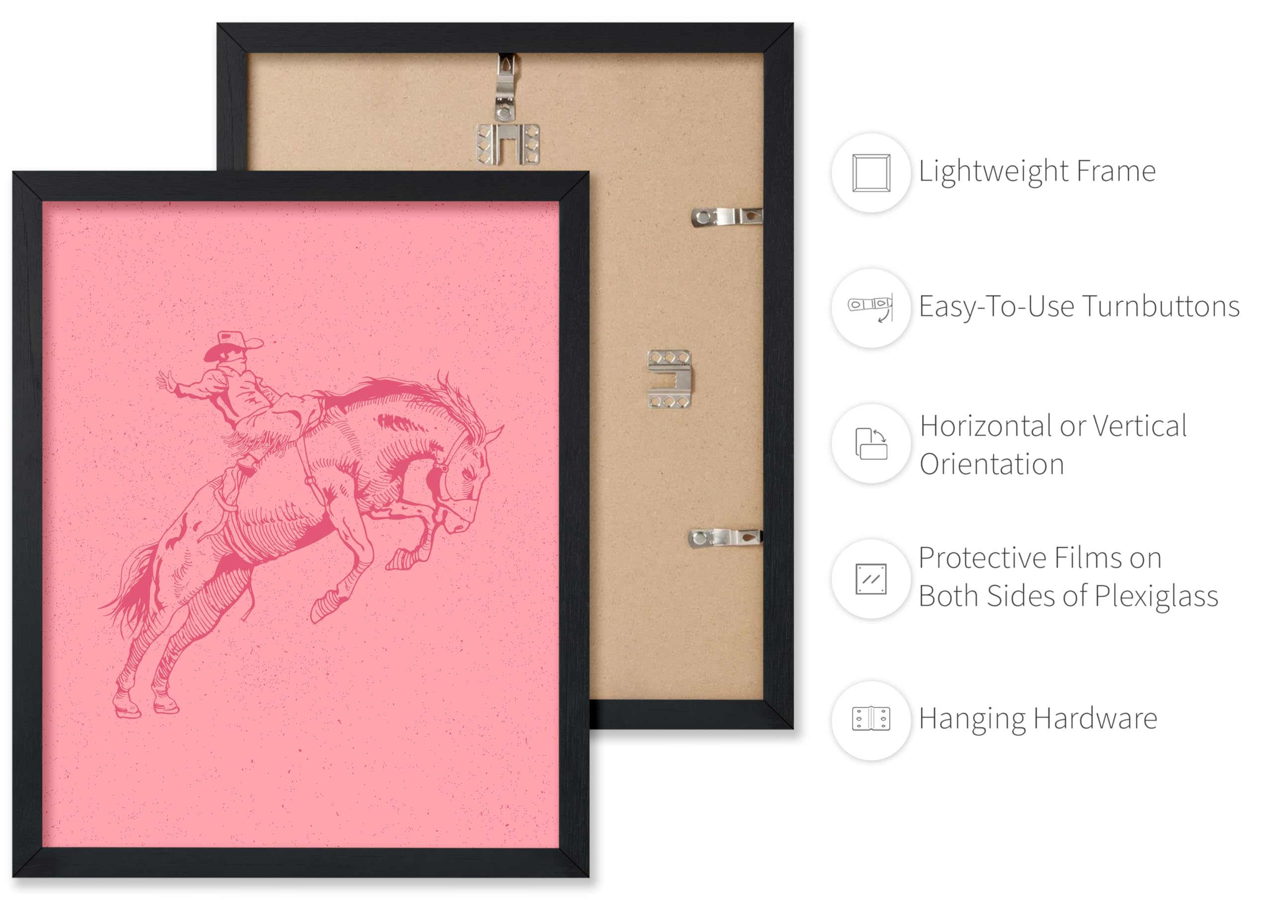 Poster Master Cowboy On Bucking Horse Poster - Retro Pink Rodeo Print - Cowboy Art - Western Art - Wild West Art - Gift For Him