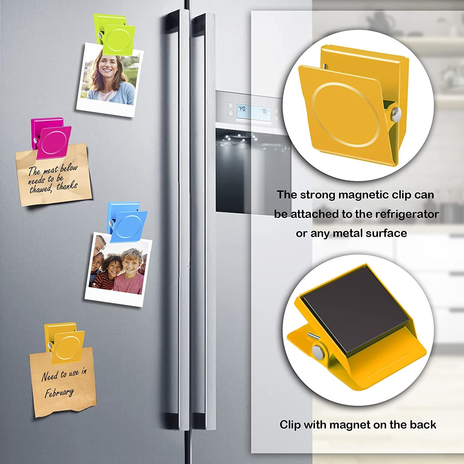 Magnetic Clips Heavy Duty, Magnets Clip, Fridge Magnet Clips, Strong Fridge Magnets, Clips Magnets For Fridge, Whiteboard-24Pack