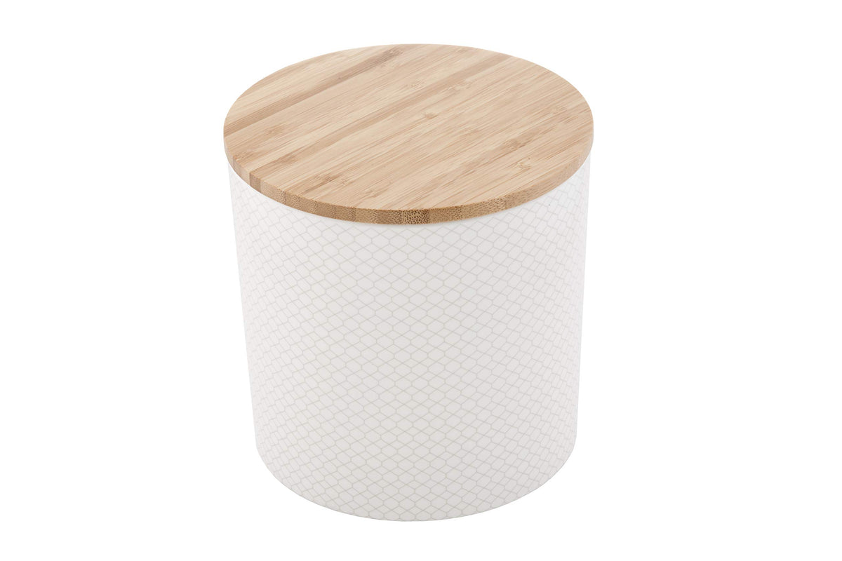 Tablecraft Canister With Lid 56 Oz, 5.75 X 5.75 X 6, Melamine & Bamboo