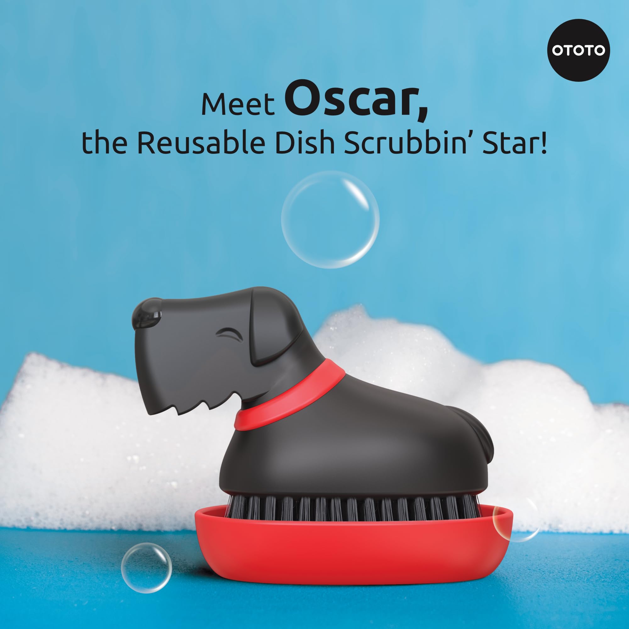 (New) OTOTO Oscar Dog Dish Brush - Dog Gifts, Daschund, Wiener Dog, Dish Scrub Brush, Dish Scrubber, Kitchen Vegetable Scrub Bru