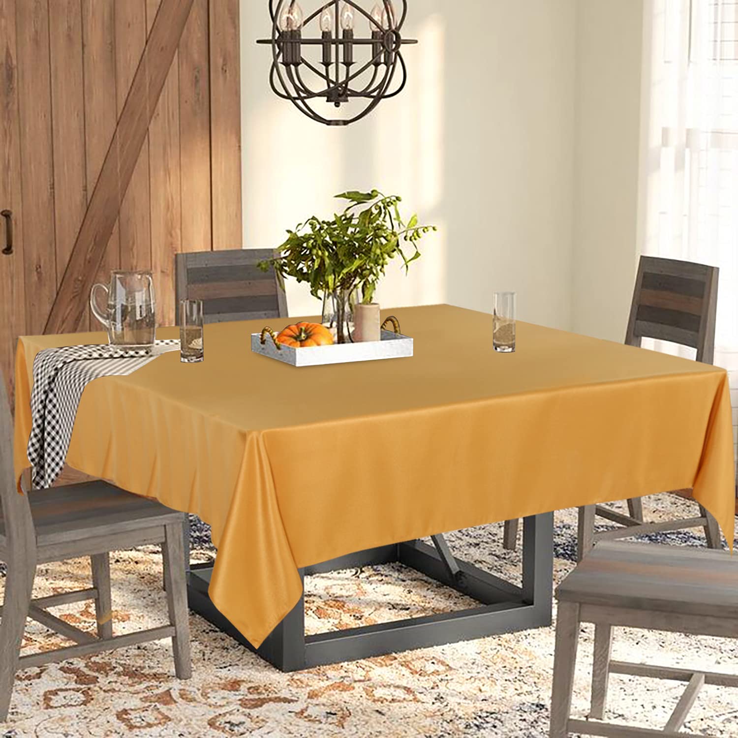 Fitable Square Tablecloth 60X60 Inch Tablecloth Stain And Wrinkle Resistant Washable Polyester Table Cloth, Decorative Fabric Ta
