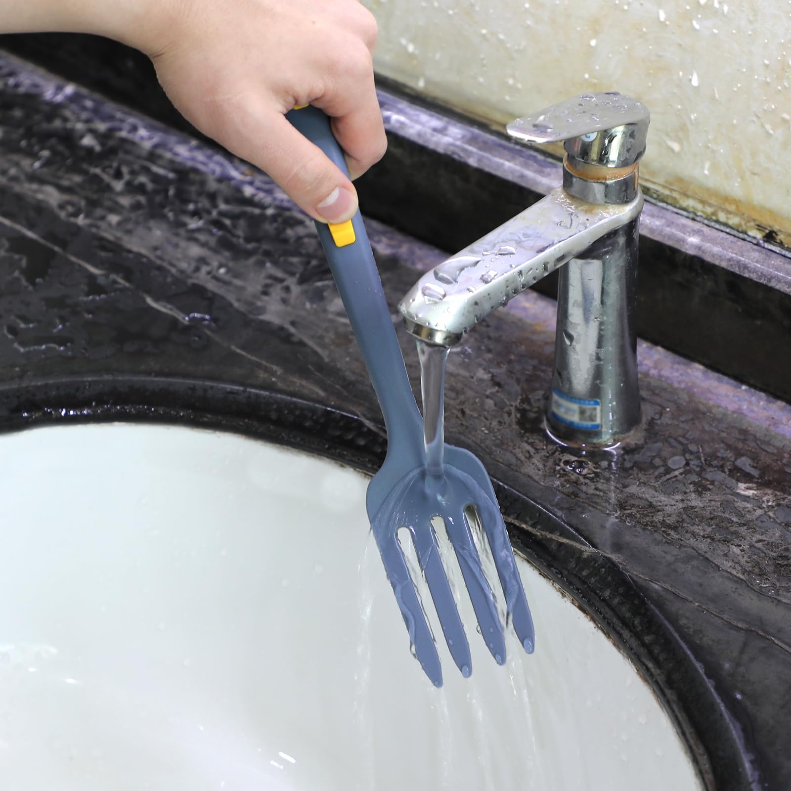 2Pcs Silicone Cooking Forks, Multifunctional Cooking Fork Spaghetti Fork Heat Resistant Nonstick Blending Fork For Kitchen Cooki