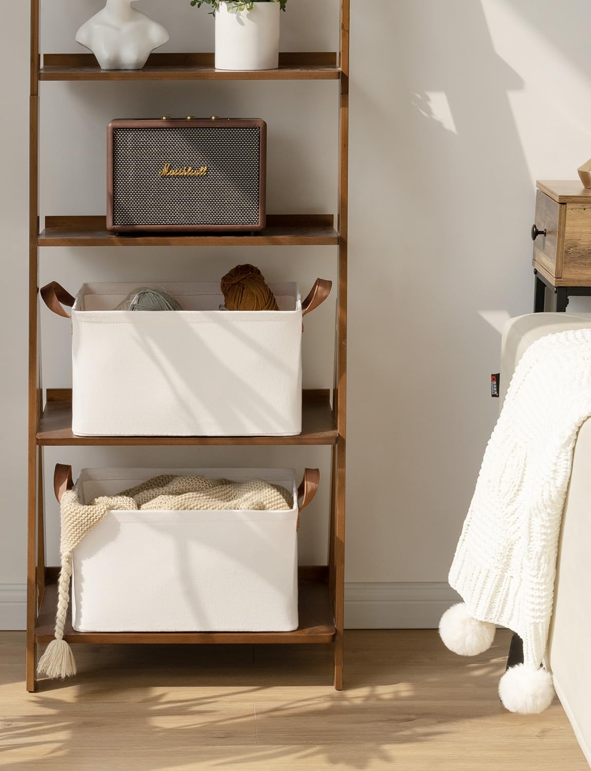 Storageworks Storage Bins, Fabric Storage Bins For Shelves, Storage Baskets With Metal Frame, Closet Baskets And Bins With Handl