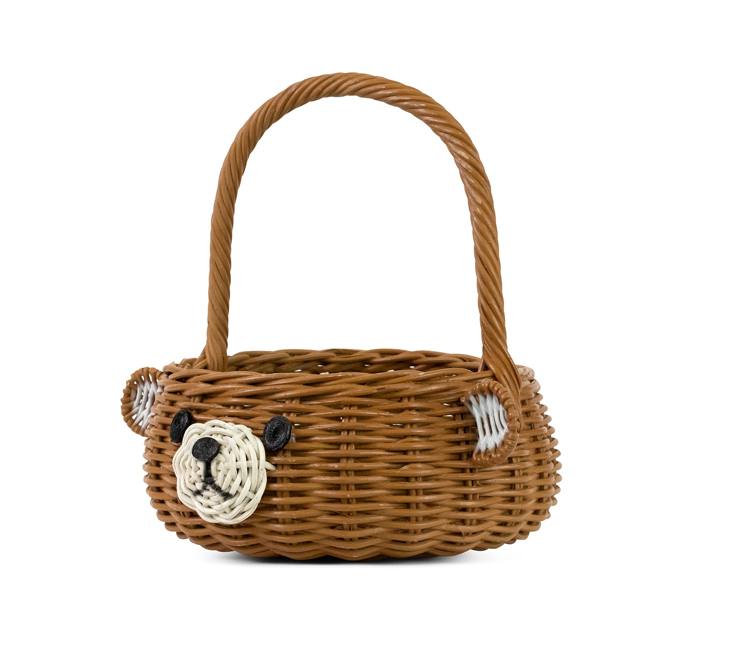 G6 Collection Hand Woven Bear Rattan Wedding Flower Girl Basket Decorative Home Decor Bin Organizer Storage Cute Handmade Handcr