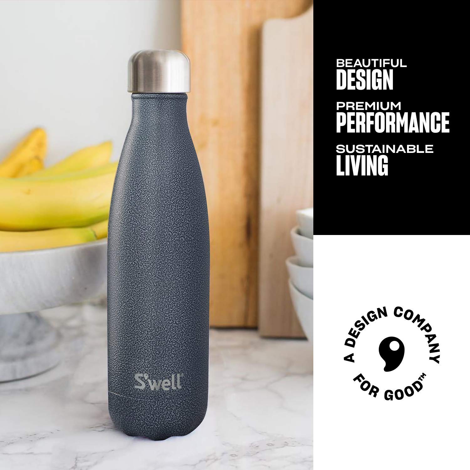 S'Well Stainless Steel Water Bottle - 25 Fl Oz - Night Sky - Triple-Layered Vacuum-Insulated Containers Keeps Drinks Cold For 48