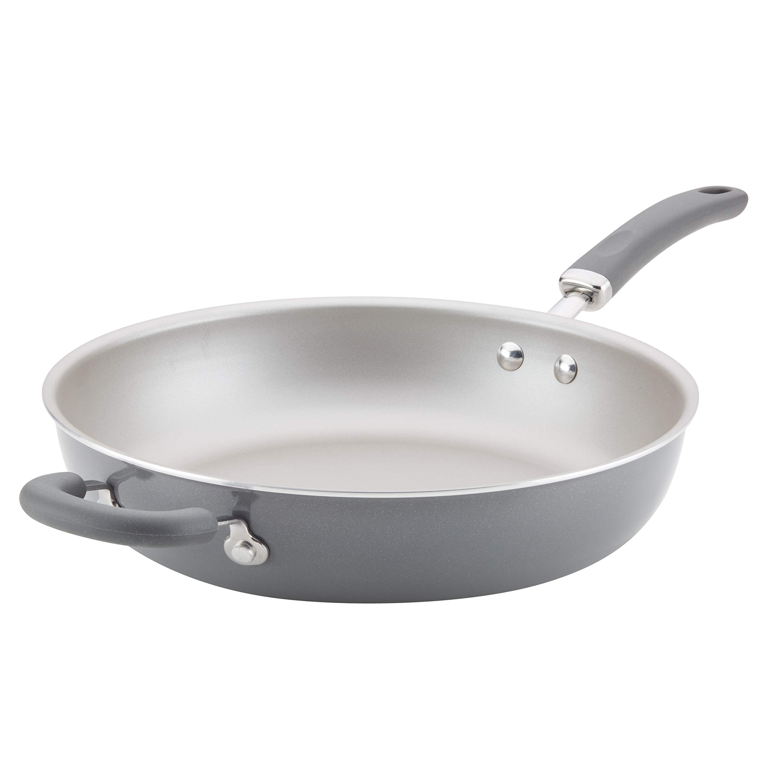 Rachael Ray 12006 Create Delicious Deep Nonstick Frying Pan/Fry Pan/Skillet - 12.5 Inch, Gray