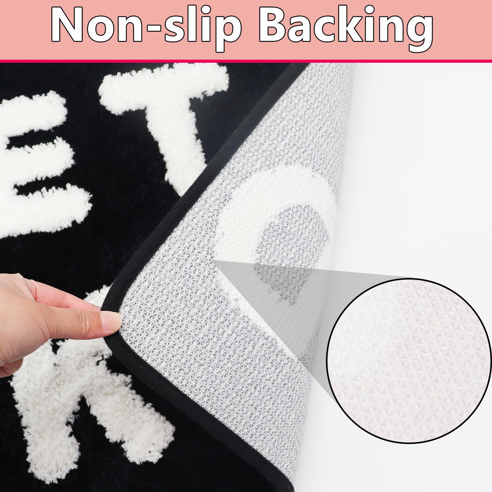 Qleewei Get Naked Bath Mat Fun Bathroom Rugs Soft Non Slip Cute Bath Rugs Funny Bathroom Decor For Bedroom (Black, 16 X 24 '')