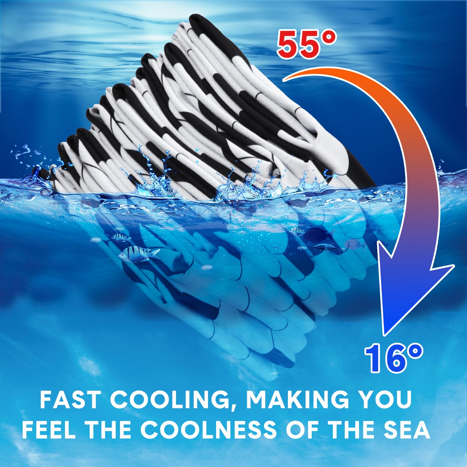 FuWeave 12 Pcs Black White Soccer Cooling Towel 40 x 12 Inch for Gifts Team Cooling Towels Bulk for Men Boys Sports Accessories
