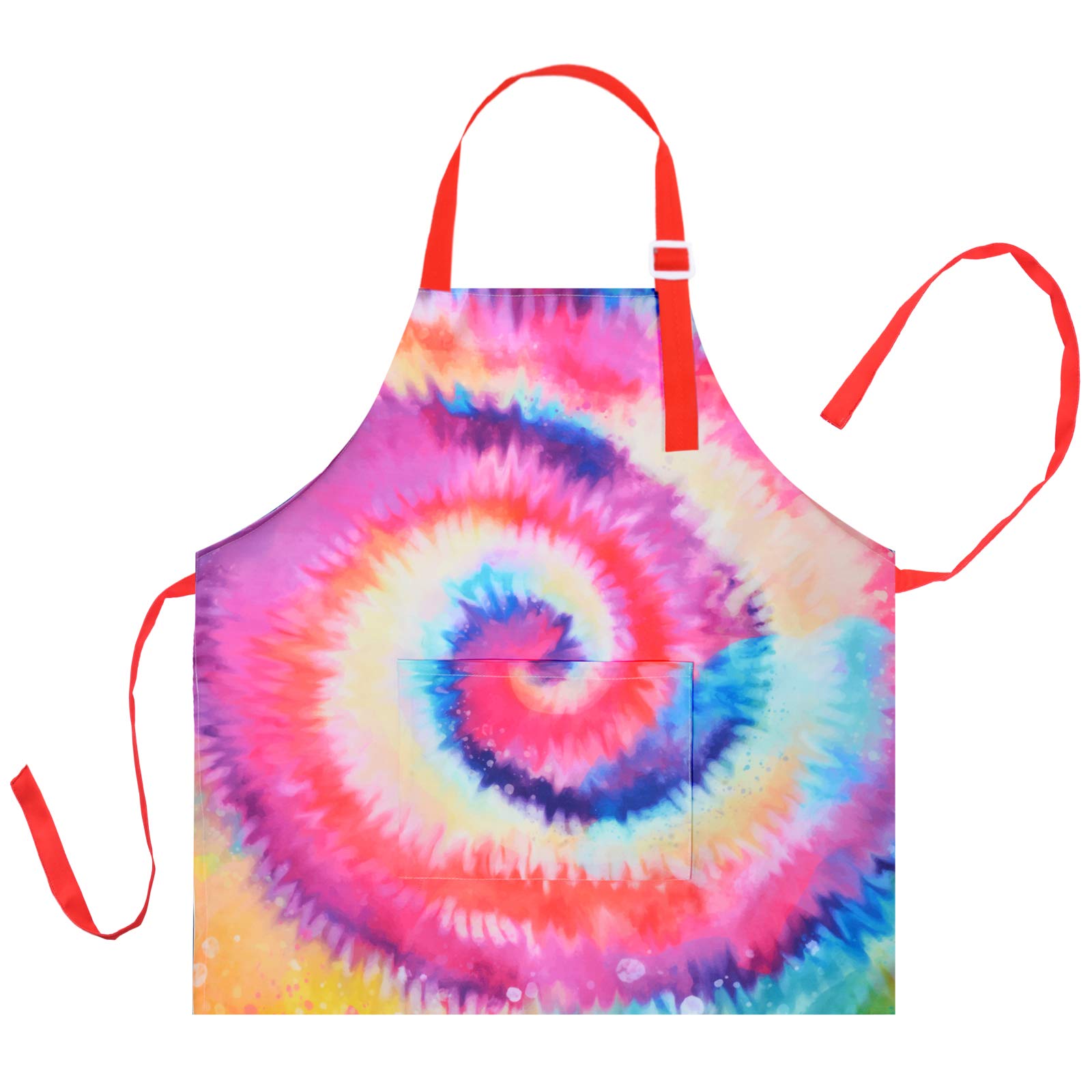 Kid Girls Boys Apron, Adjustable Kitchen Cooking Chef Apron With Pocket For Cooking Baking Art Painting Gardening,Tie Dye, 3-5Ye