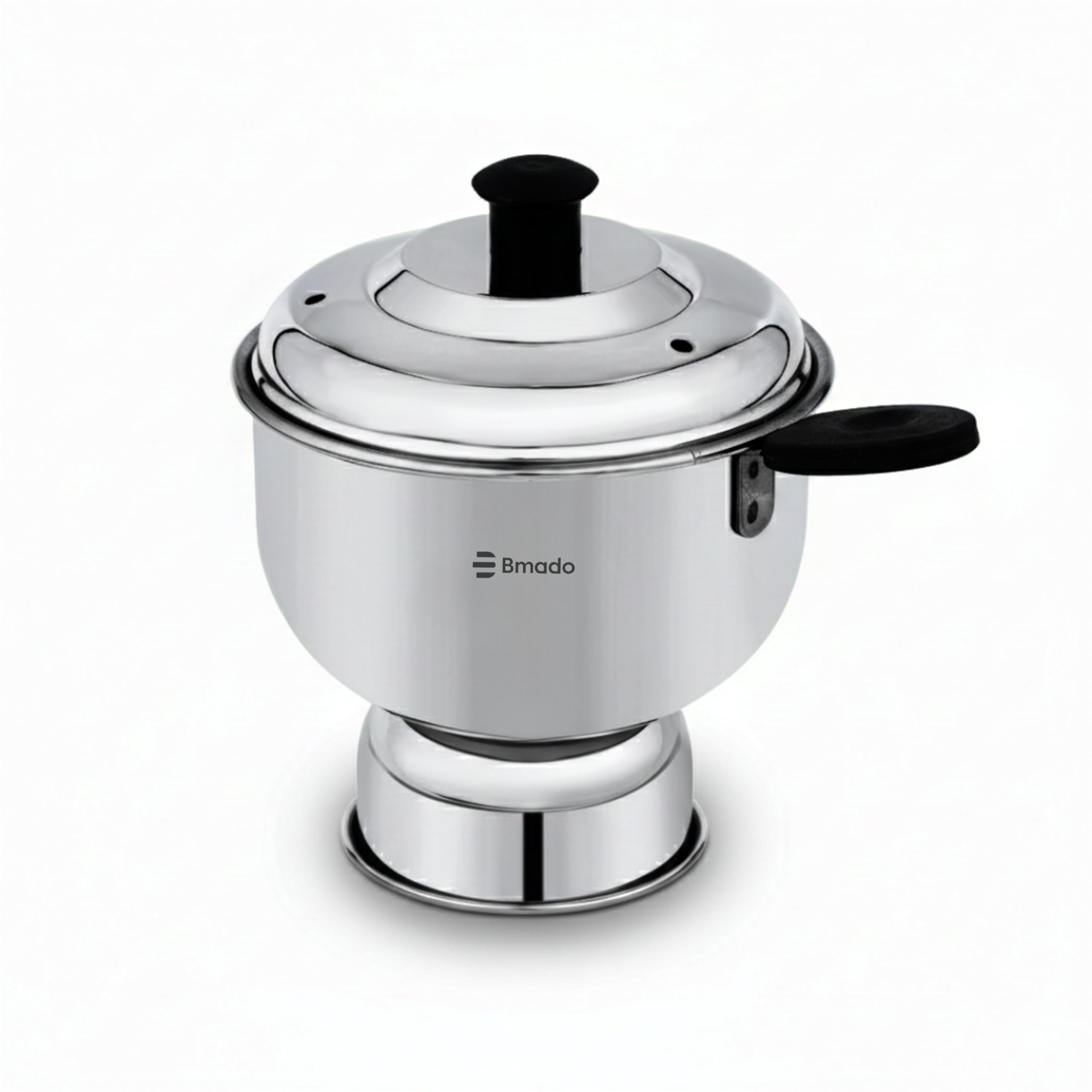Bmado Chiratta Puttu Maker With Inner Lid, Stainless Steel Silver, Pressure Cooker Puttu Kutti (Large)