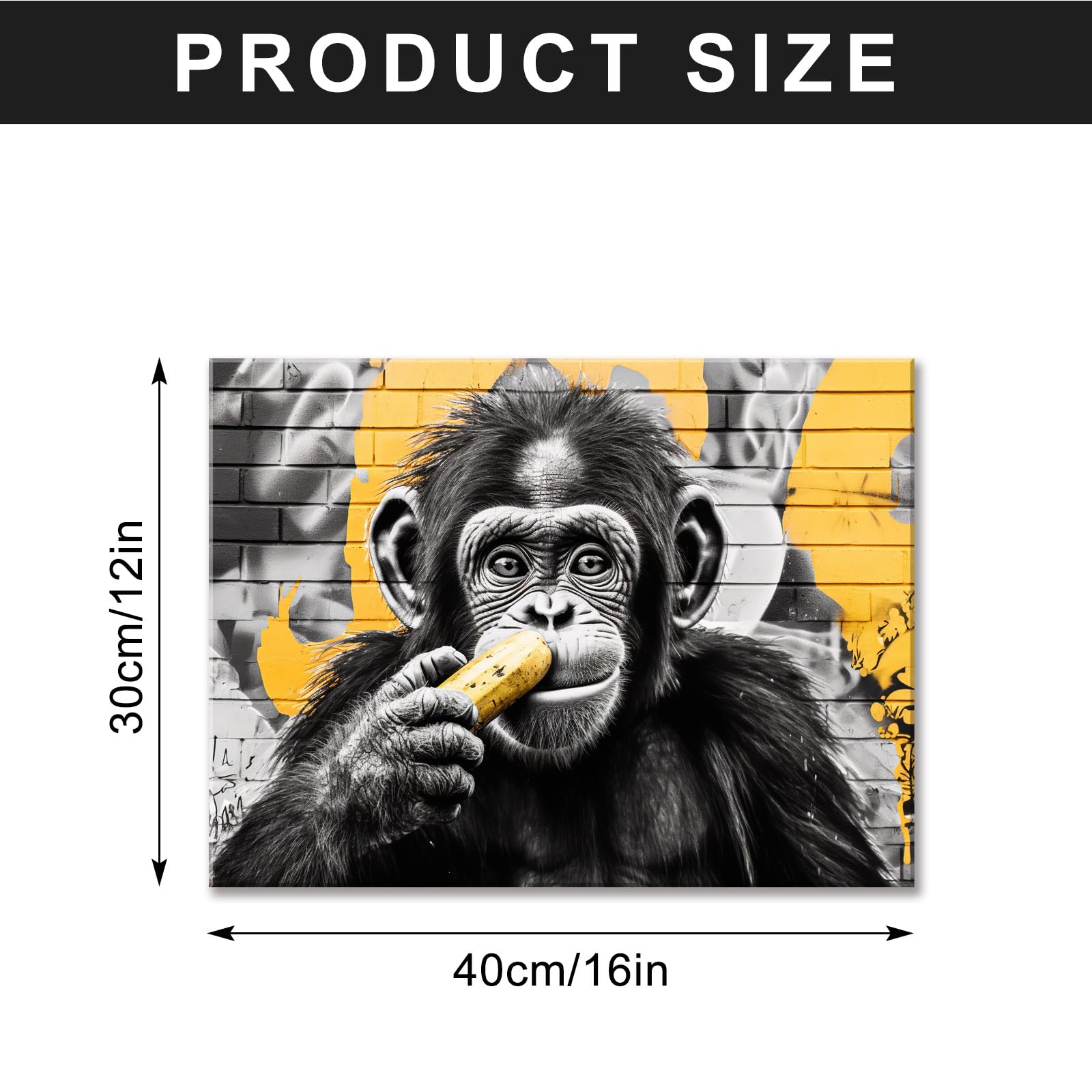 Monkey Chimpanzee Canvas Wall Art Modern Animal Pop Art Animal Paintings Contemporary Artwork For Bathroom Bedroom Living Room K