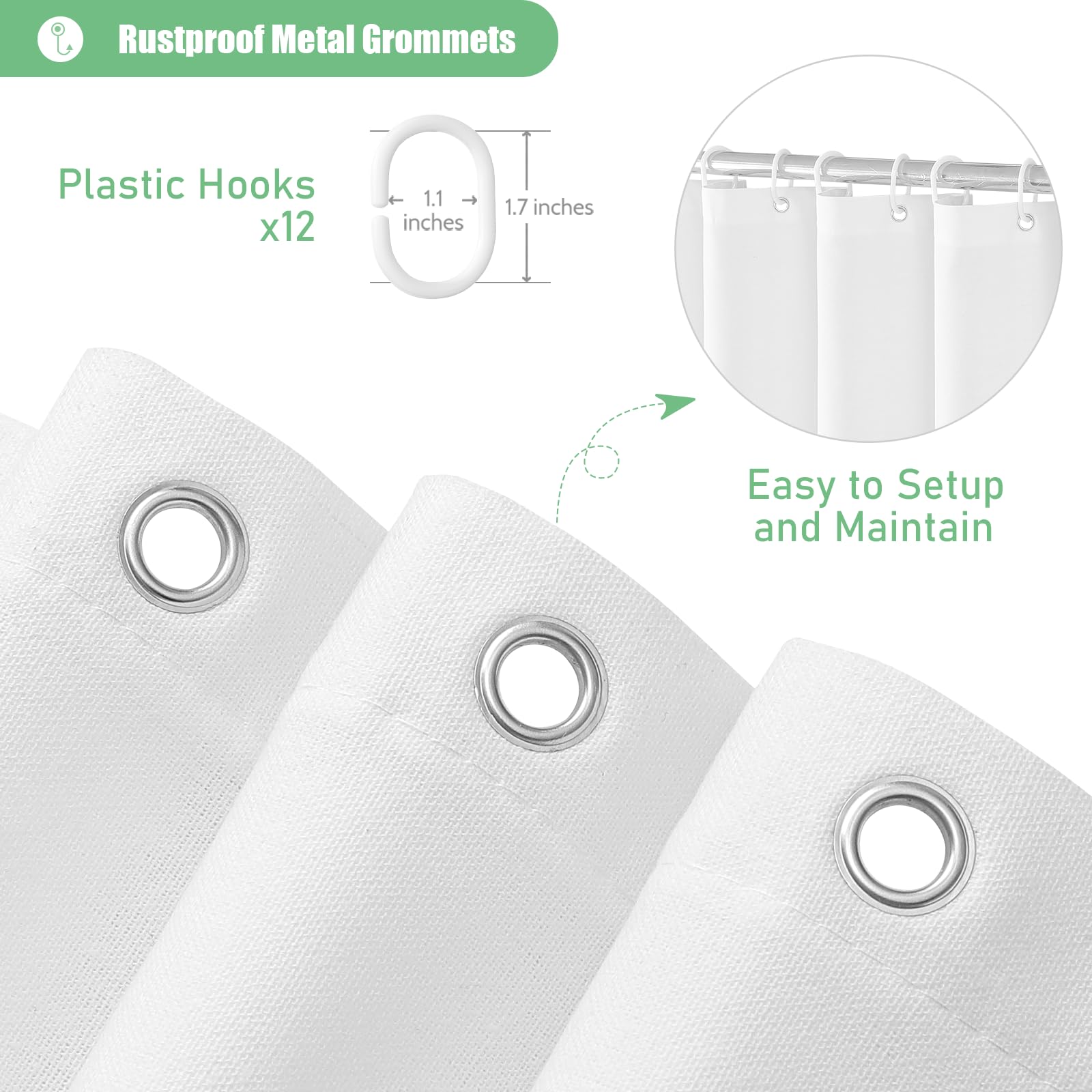 Dynamene Light Blue Fabric Shower Curtain, Farmhouse Boho Striped Tassel Shower Curtain For Bathroom, Bohemian Textured Cloth Sh