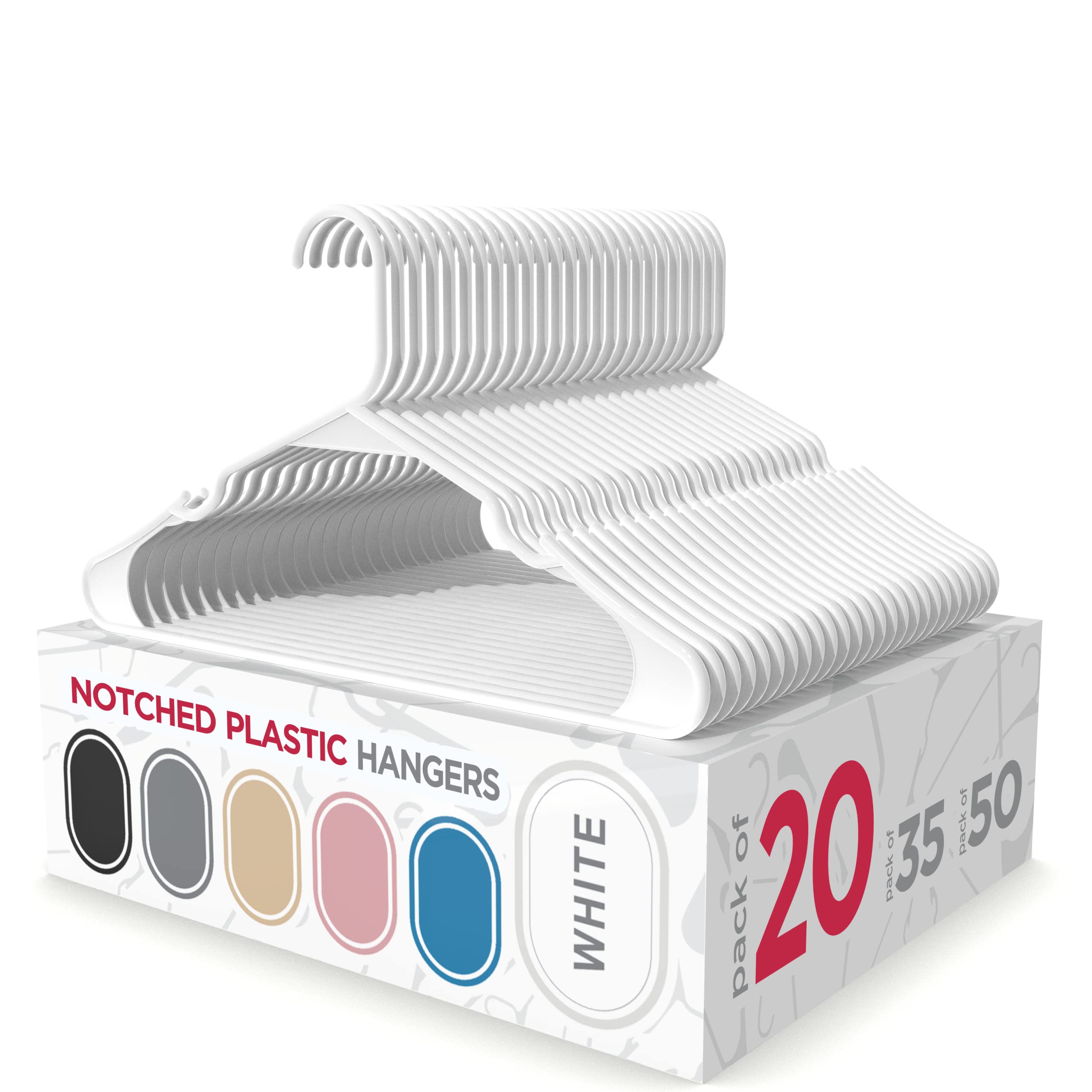 Sharpty Plastic Hangers | Clothing Notched Hangers | Durable Clothes Hangers And Coat Hangers Space Saving For Everyday Standard