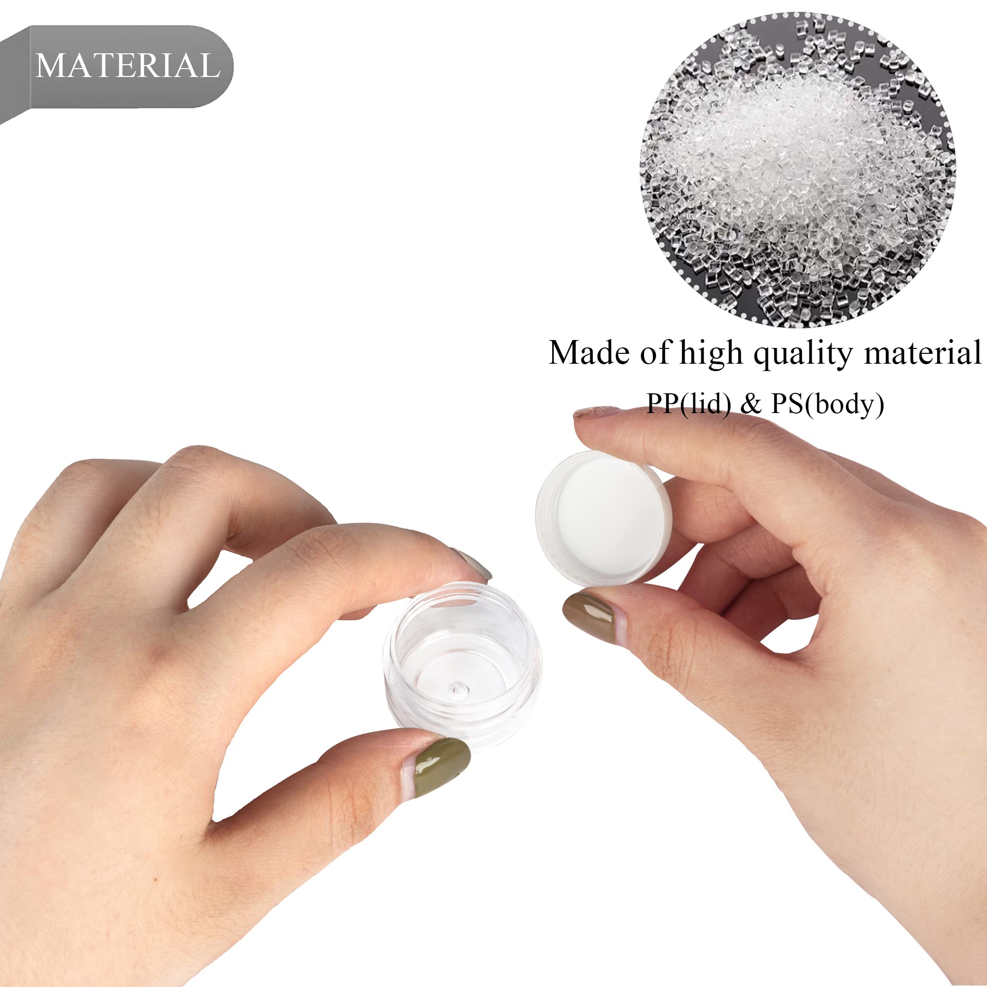 50Pcs 5 Gram Sample Containers, 5Ml Empty Jars With Lids, Small Cosmetic Containers, Mini Sample Jars With 4Pcs Mini Spatulas Fo