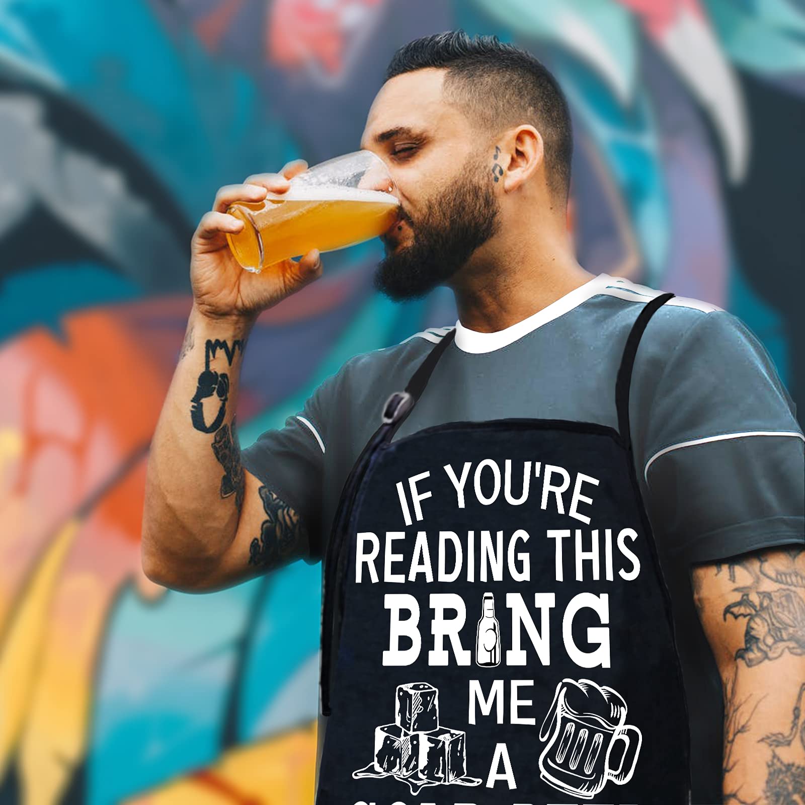 2 Pack - Aprons For Men ,Fathers Day,Dad Apron,Gifts For Dad - From Daughter Son For The Best Dad Husband Stepfather Birthday Ba