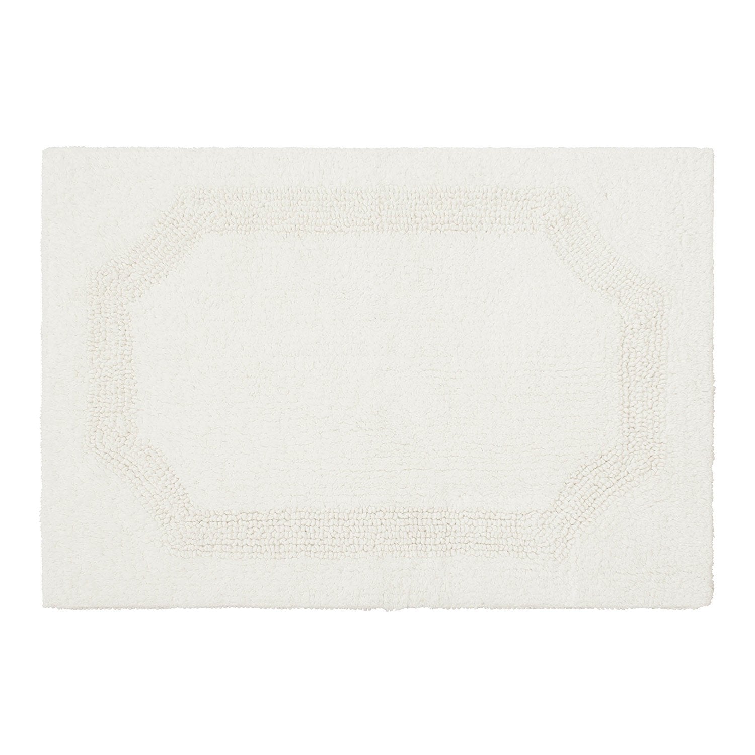 Laura Ashley Reversible Cotton 21 x 34 in. Bath Mat, White