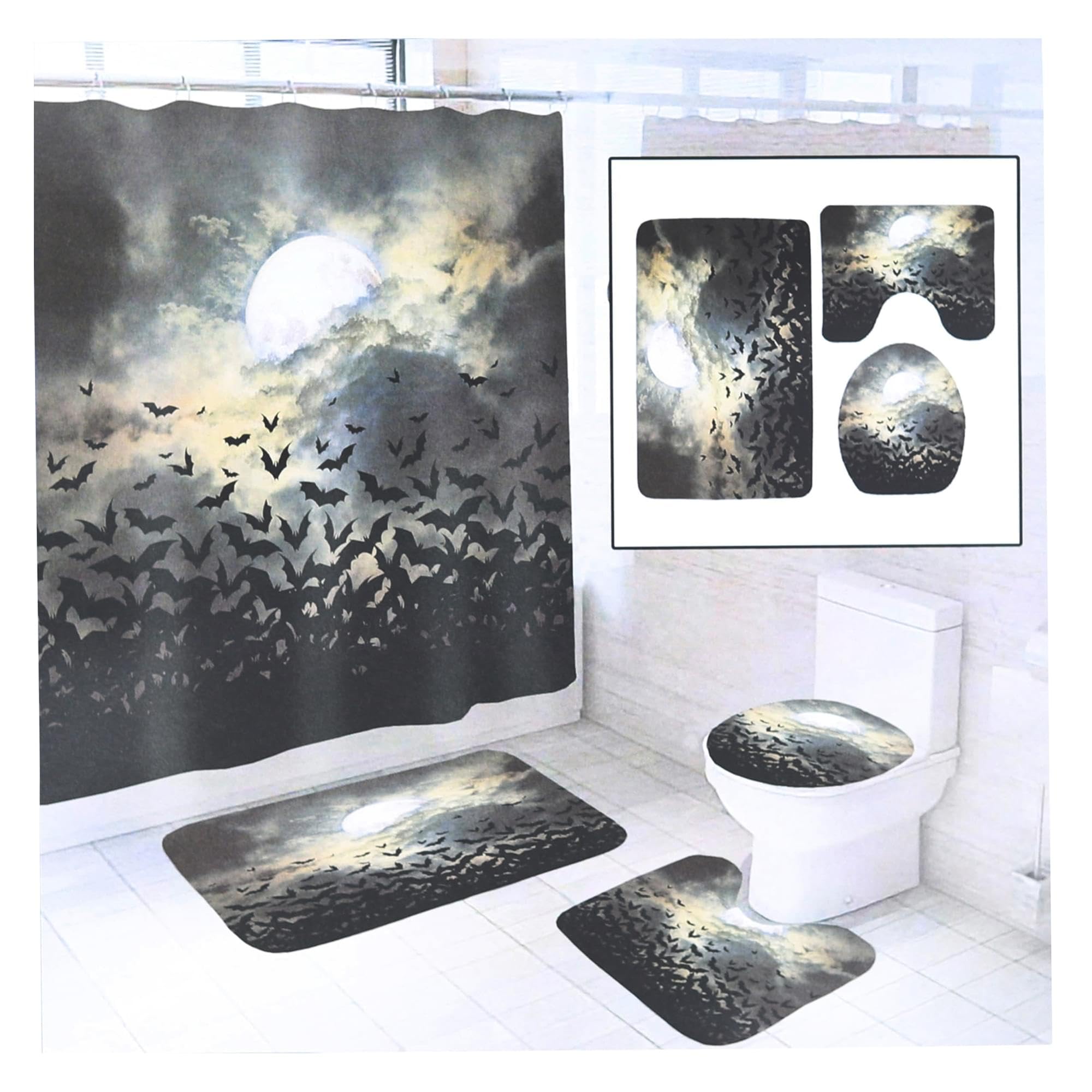 Halloween 4-Piece Bathroom Set  Bats