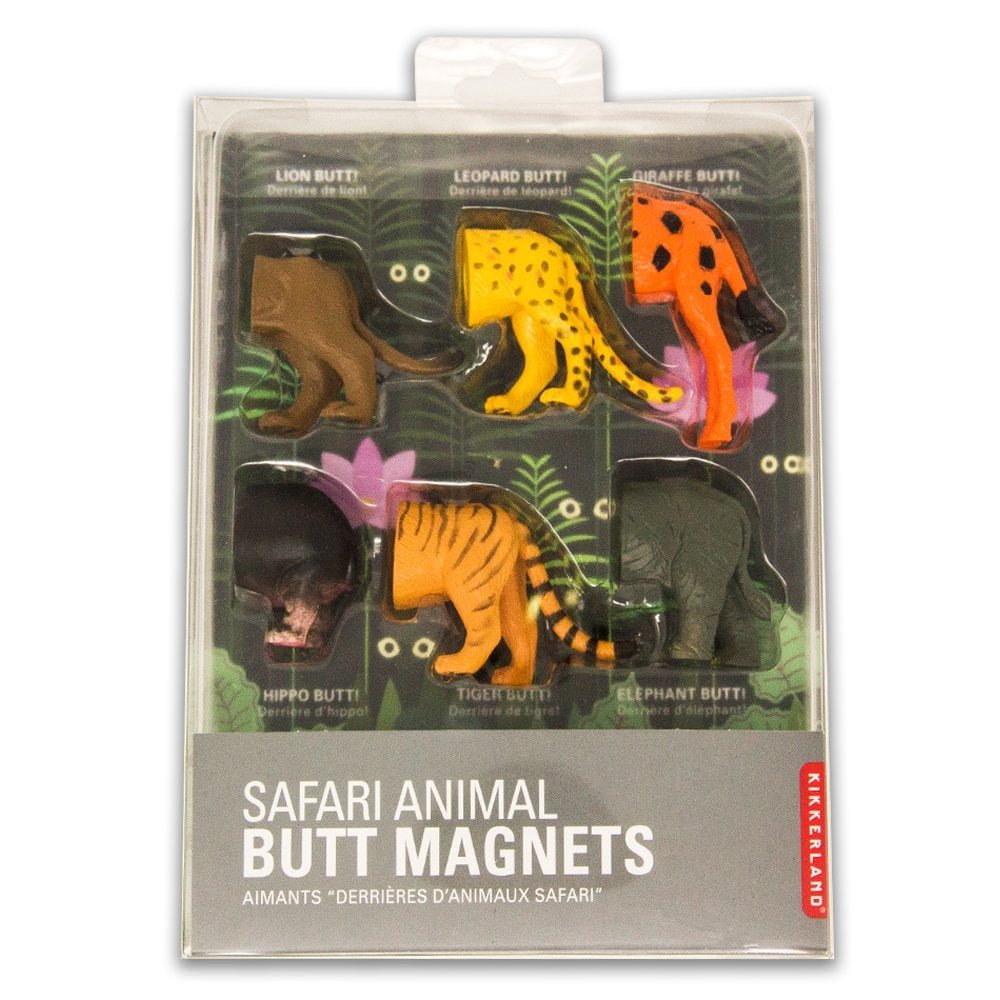 Kikkerland Safari Animal Butt Magnets, Set Of 6 (Mg23)