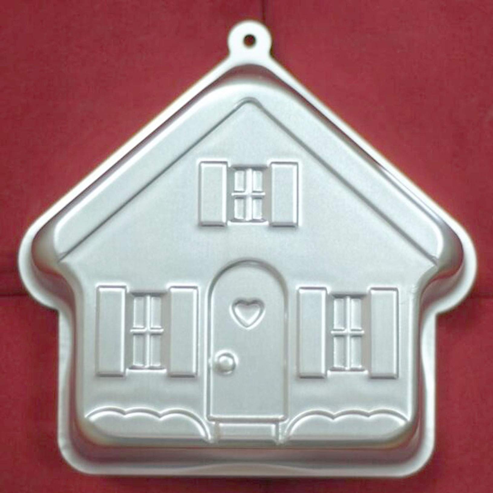 ZDYWY House Shaped Aluminum 3D Baking Mould - 8.5 Inch Silver Cake Pan for Birthdays