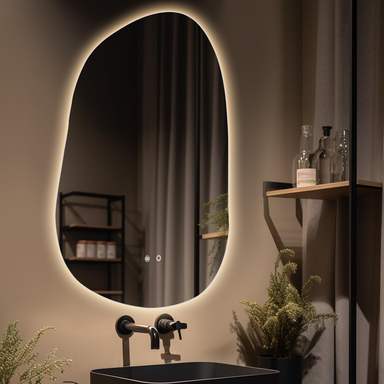 Wallbeyond Led Bathroom Mirror With Lights, 22 X 30 Inch Led Bathroom Vanity Mirror For Wall, Anti Fog Mirror For Bathroom, 3 Co