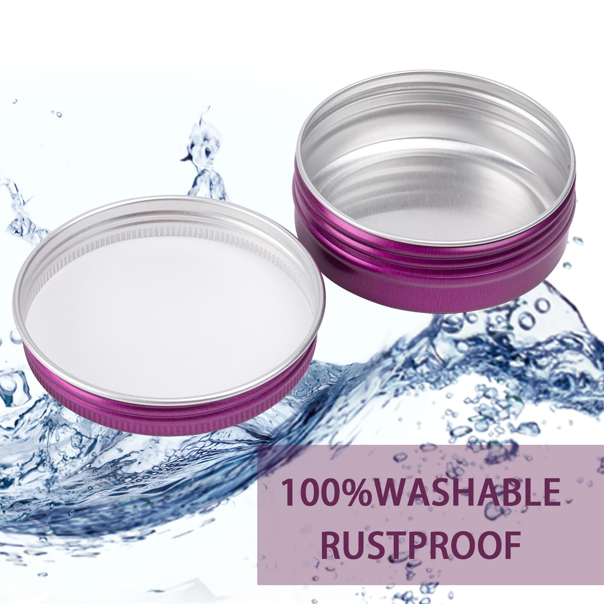 24 Pack 3Oz Screw Top Aluminum Tin Jars With Screw Lids And Blank Labels - Refillable 90Ml Metal Containers For Lip Balms, Candl