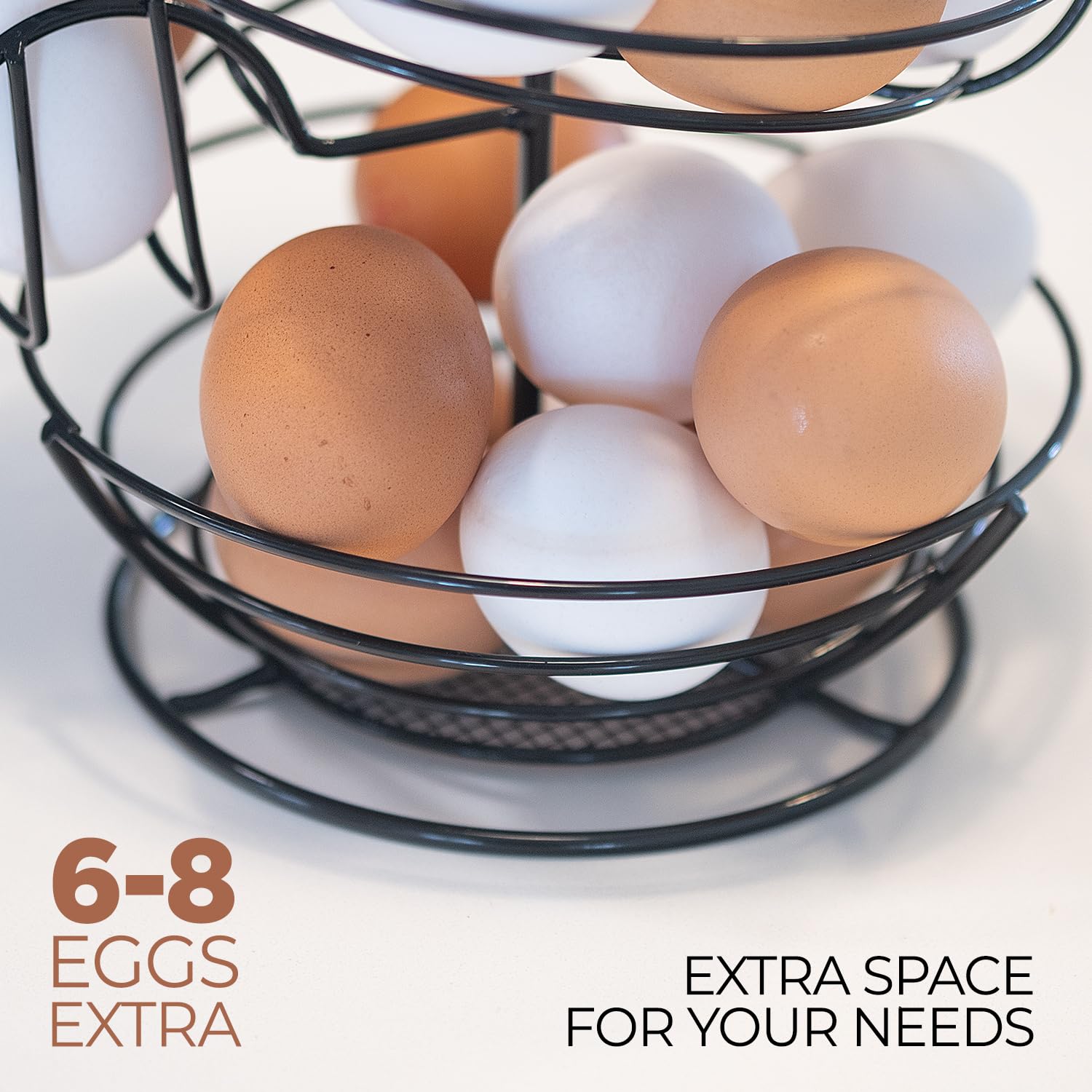 Fresh Egg Holder Countertop, Egg Skelter, Spiral Egg Holder With Storage Basket, Chicken Egg Holder, Large Capacity Egg Storage