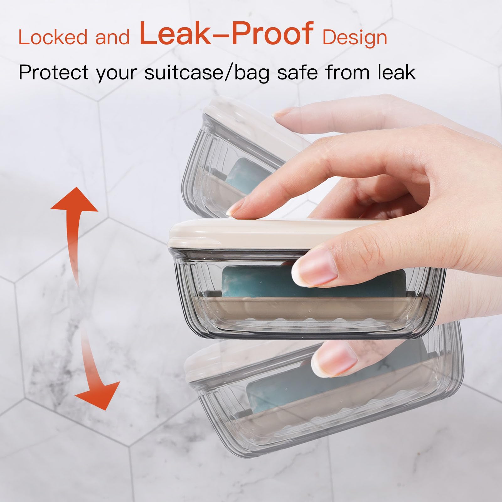 Quatish Soap Holder, Leakproof Travel Soap Case, Bar Soap Holder For Shower, Soap Dish With Lid For Gym, Camping Essentials, Tra