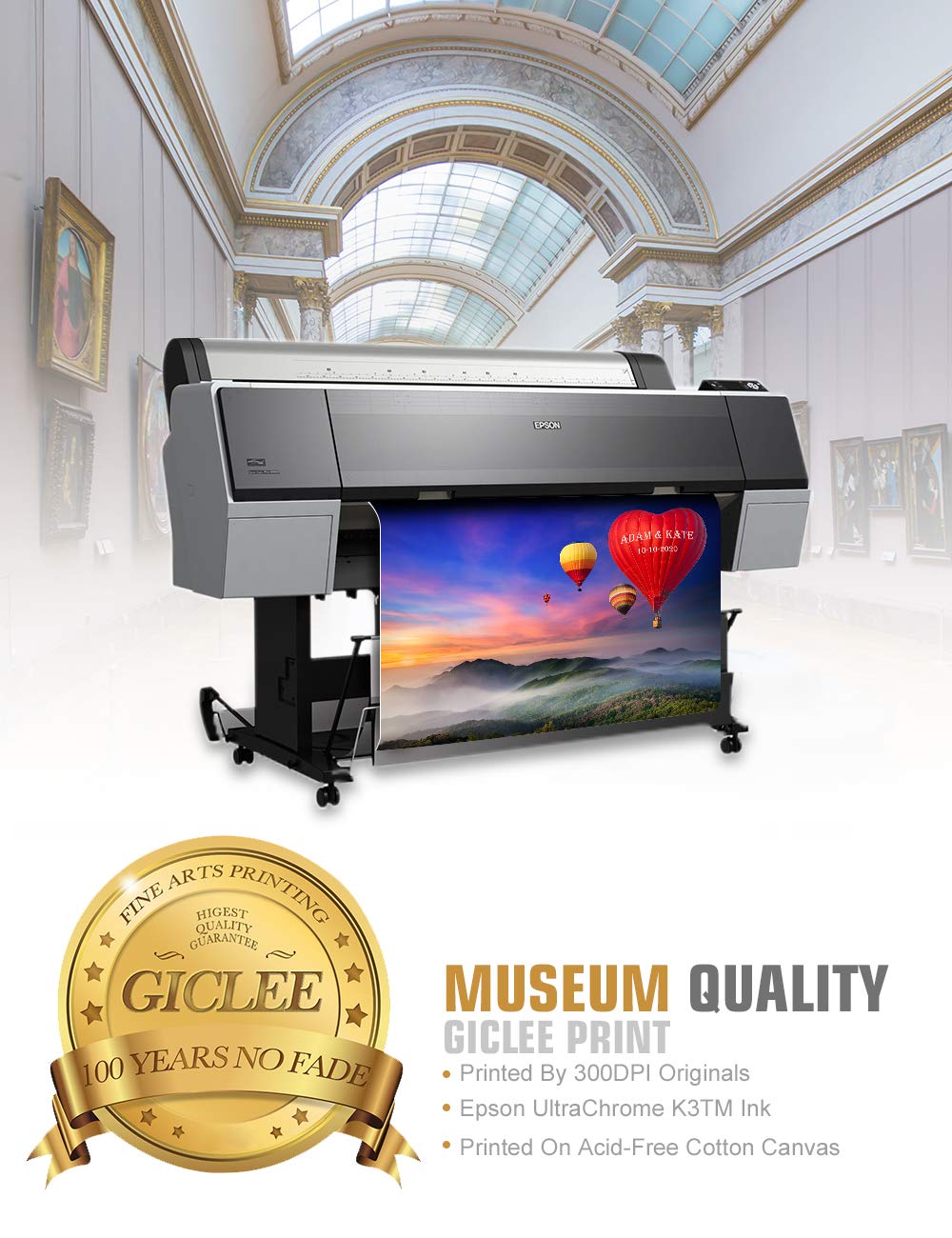 Ipic - Romance On High Personalized Wall Art With Names, Customized Gift For Couple, Canvas Wall Art For Wedding Anniversary. 18