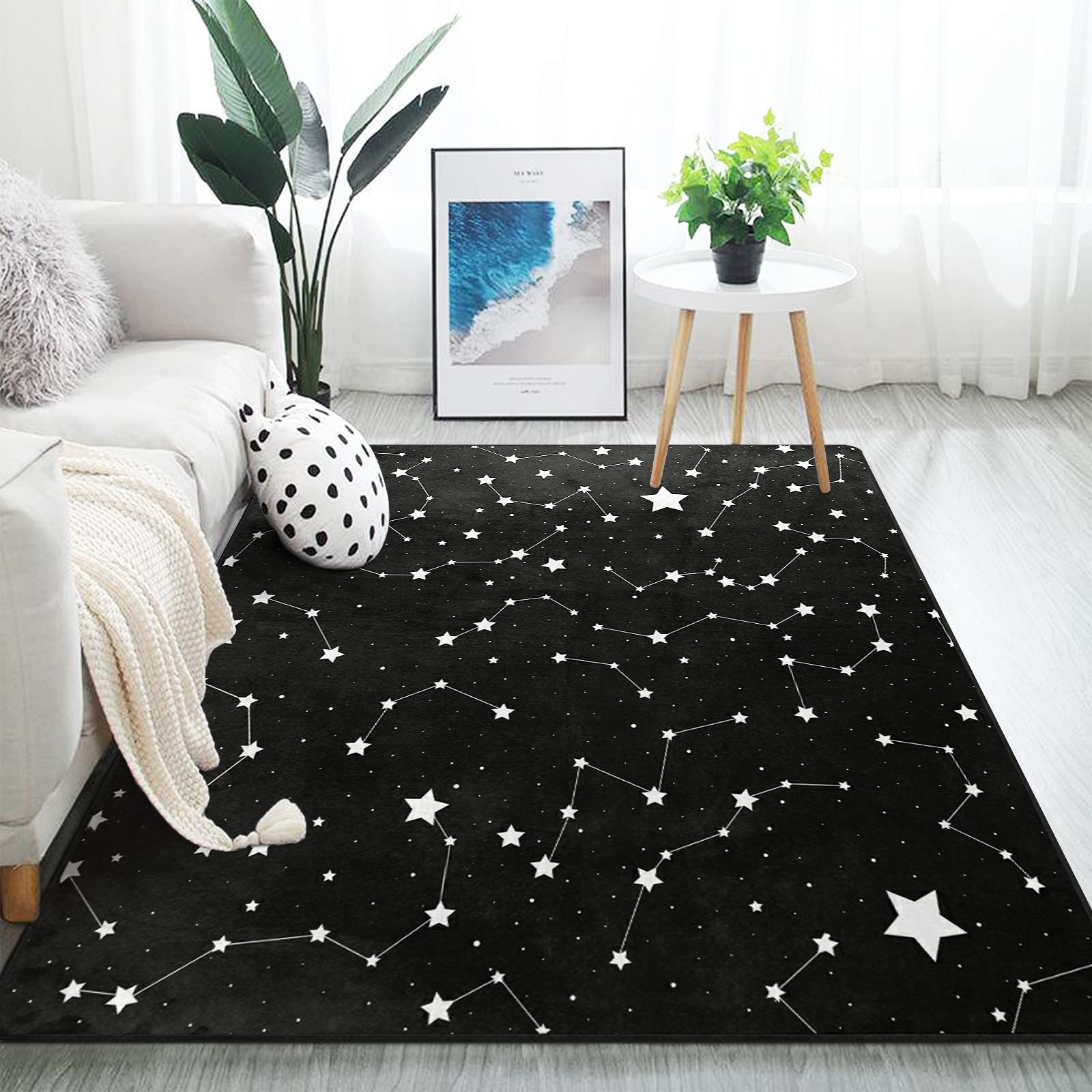 ALAZA Magic Constellation Star Space Area Rug Rugs for Living Room Bedroom 7 x 5