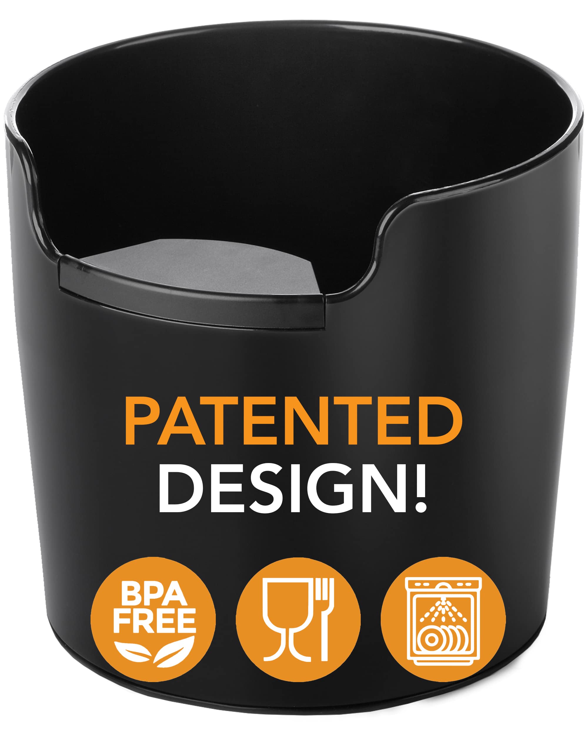 Homeffect Knock Box With Improved Handling - Innovative Espresso Tools - Coffee Knock Box Espresso, Black - Espresso Machine Acc