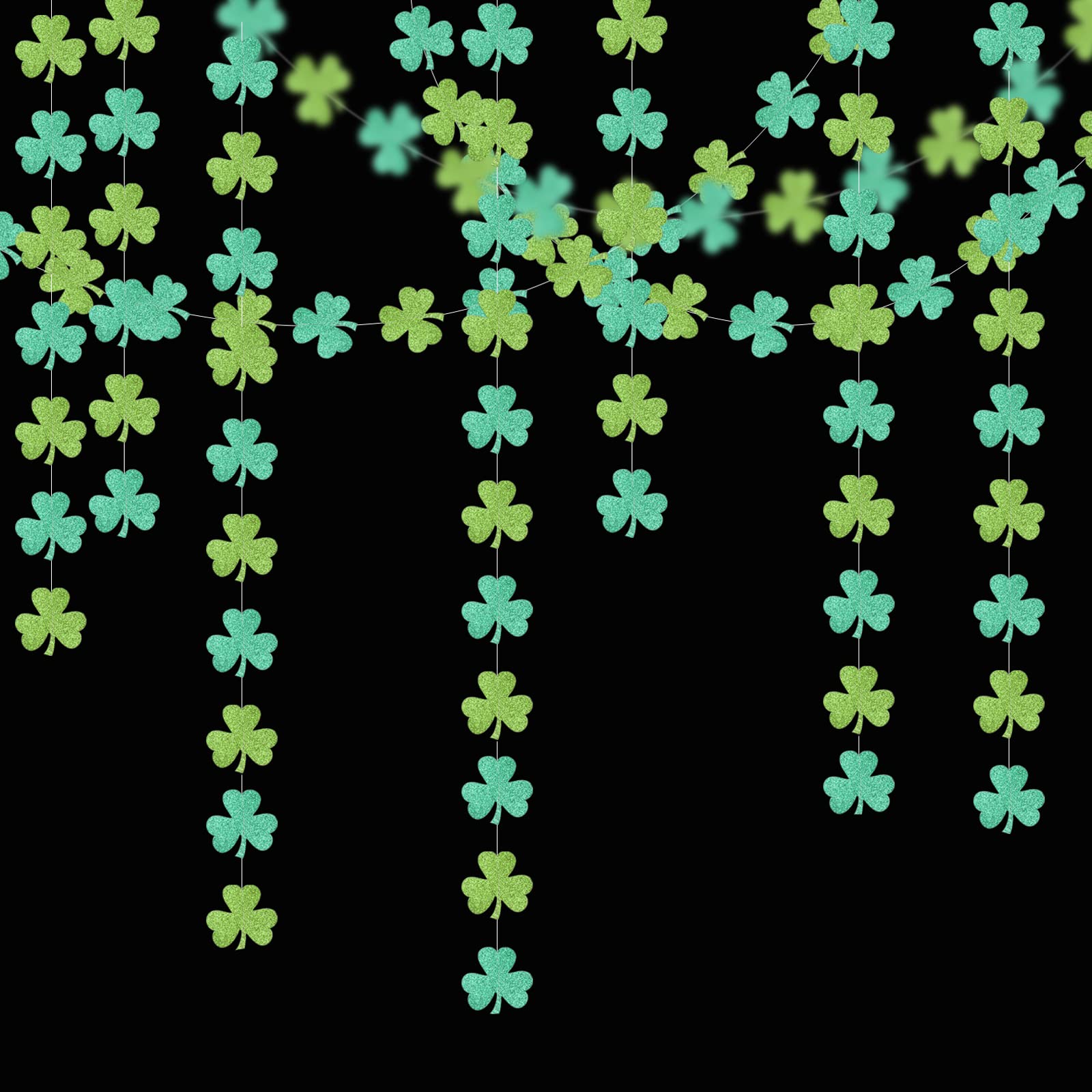 St-Saint Patricks-Day Decorations Shamrock Green-Garland - 35ft St. Patrick s Day Decorations Hanging Decoration Streamers Banne