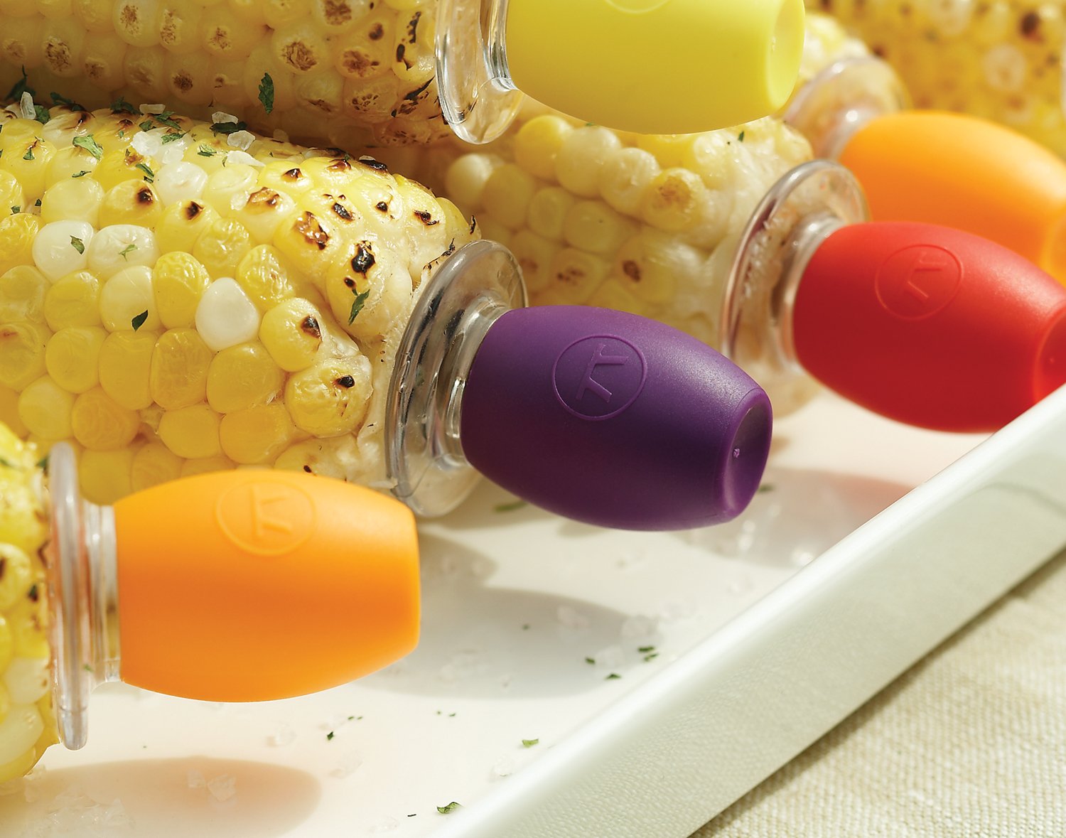 Outset Oversized Multi-Colored Corn Holders, Set Of 8