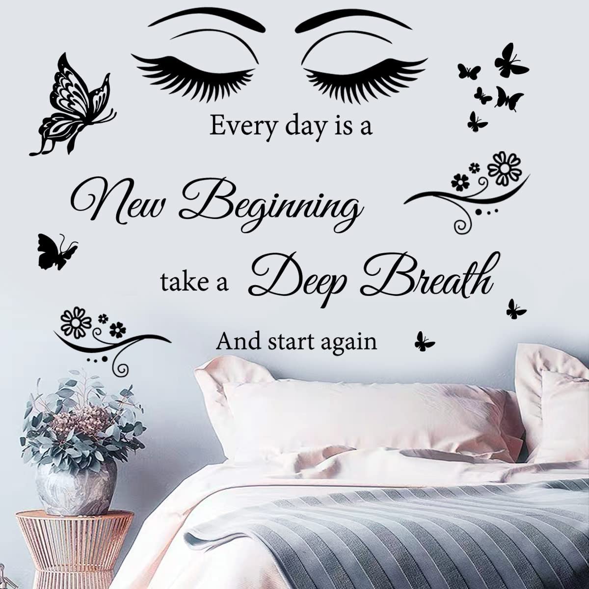 Vinyl Wall Quotes Stickers Every Day Is A New Beginning Inspirational Wall Art Sticker Positive Quotes Wall Decals For Living Ro
