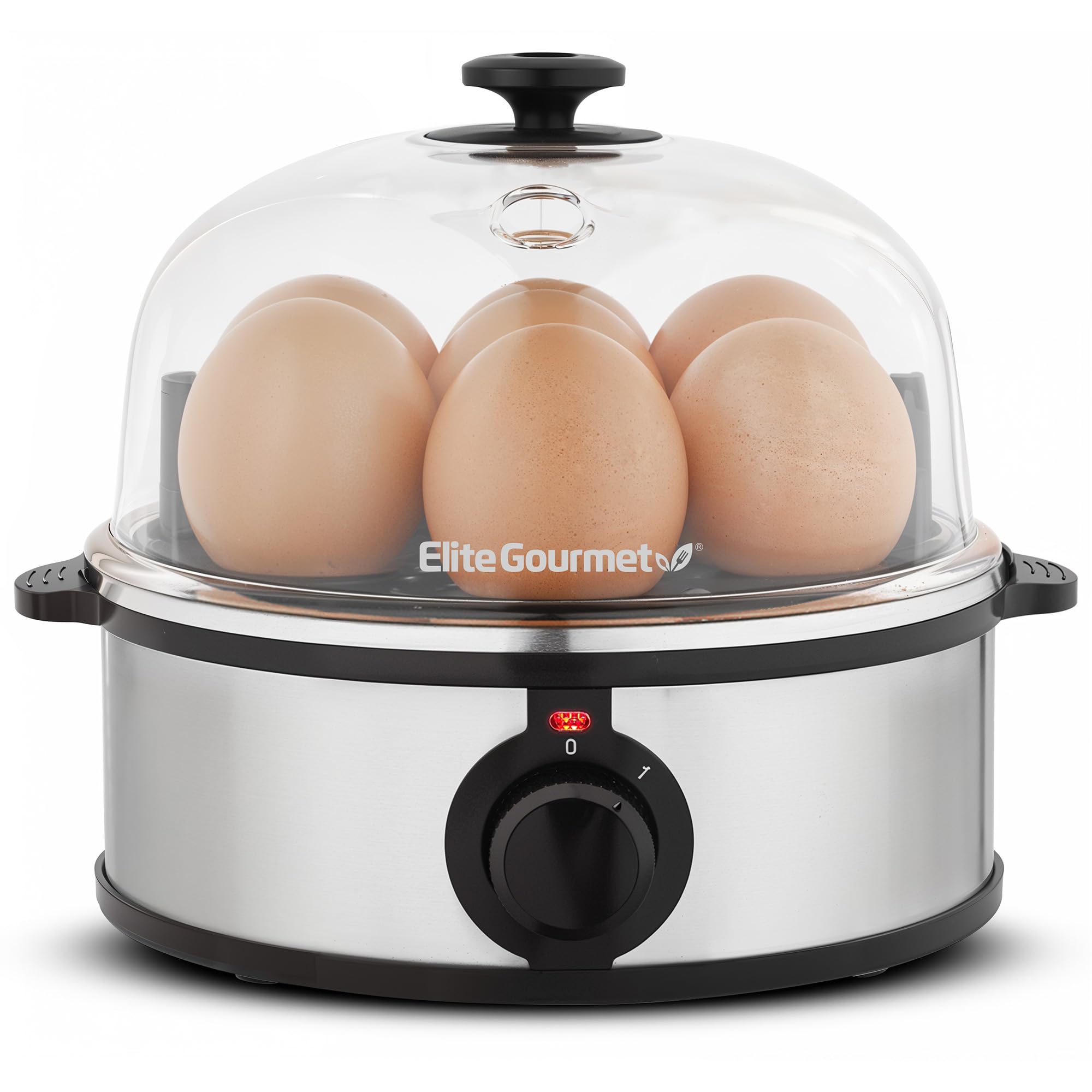 Elite Gourmet Egc724Ss Easy Electric Poacher, Omelet Eggs & Soft, Medium, Hard-Boiled Egg Boiler Cooker With Auto Shut-Off And B