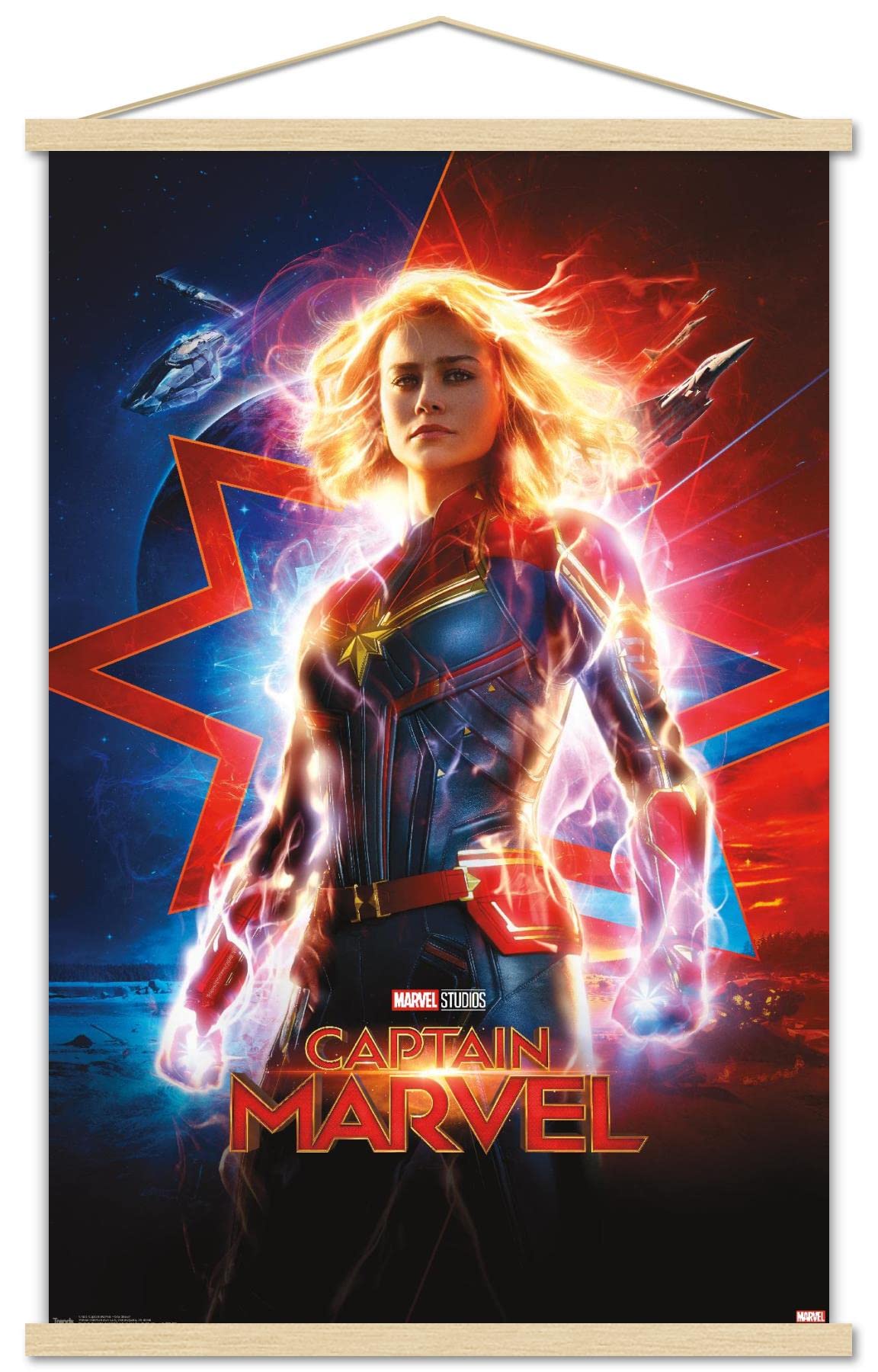 Trends International Marvel Cinematic Universe - Captain Marvel - One Sheet Wall Poster, 22.375'' X 34'', Premium Print And Beec