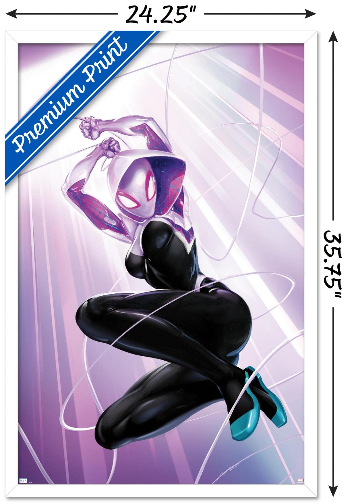 Trends International Marvel Comics - Ghost Spider - Ghost Spider #1 Wall Poster, 22.37'' X 34.00'', White Framed Version