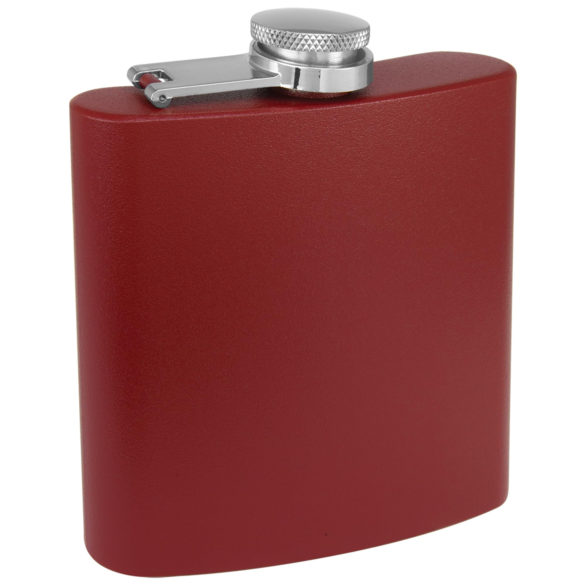 Clear Water Home Goods - 6 Oz Powder Coated Stainless Steel Hip Flask - Wedding Party - Groomsman - Bridesmaid (Matte Maroon Fla