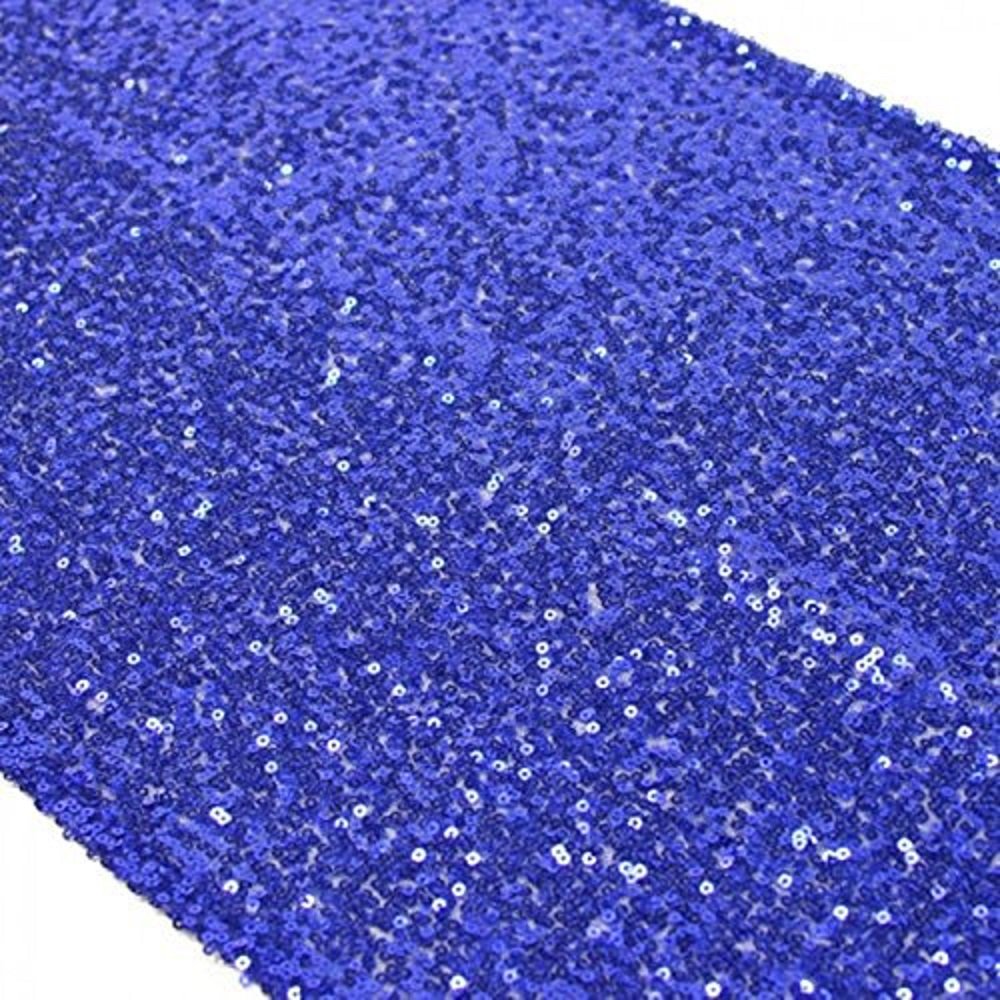 Trlyc 10 Pieces 12 by 108-Inch Royal Blue Sequin Table Runner for Wedding/Party/Christmas Day