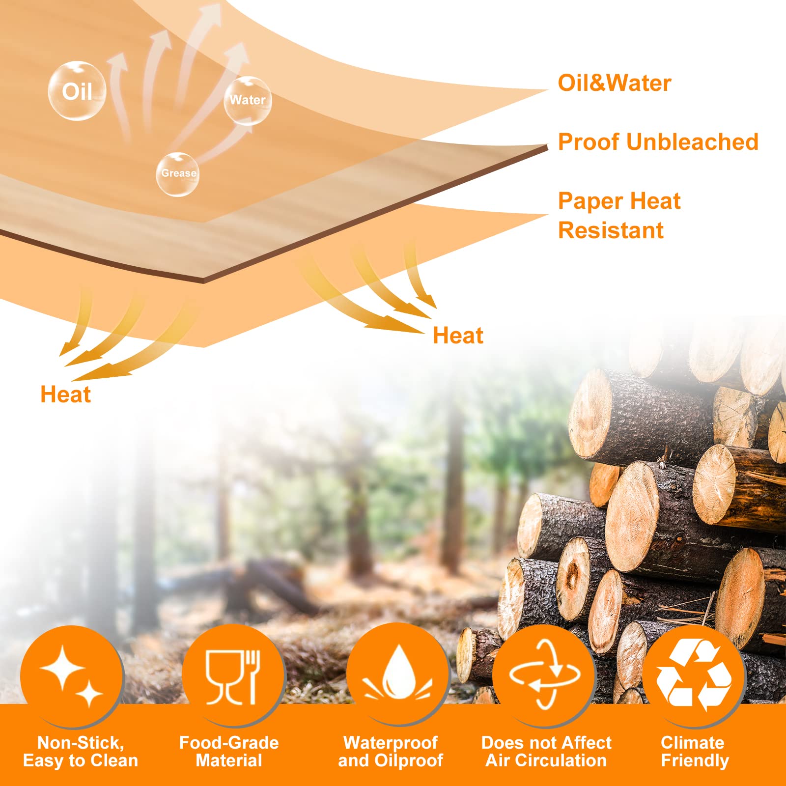 Air Fryer Disposable Liners , Air Fryer Liners Rectangle 8.6X 5.5'', Air Fryer Parchment Paper Liners, Air Fryer Accessories Bak