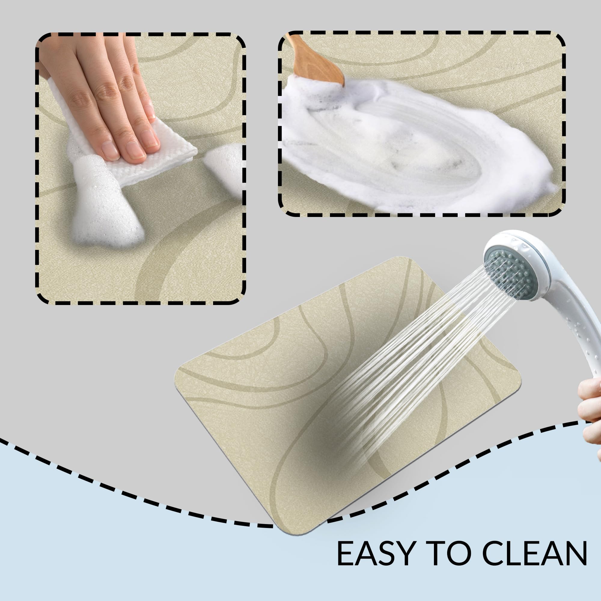 Yct Bath Mats For Bathroom Floor - Super Absorbent Bath Rug Set - Non Slip Fast Drying Shower Mat - Great For Bathroom, Bathtub,