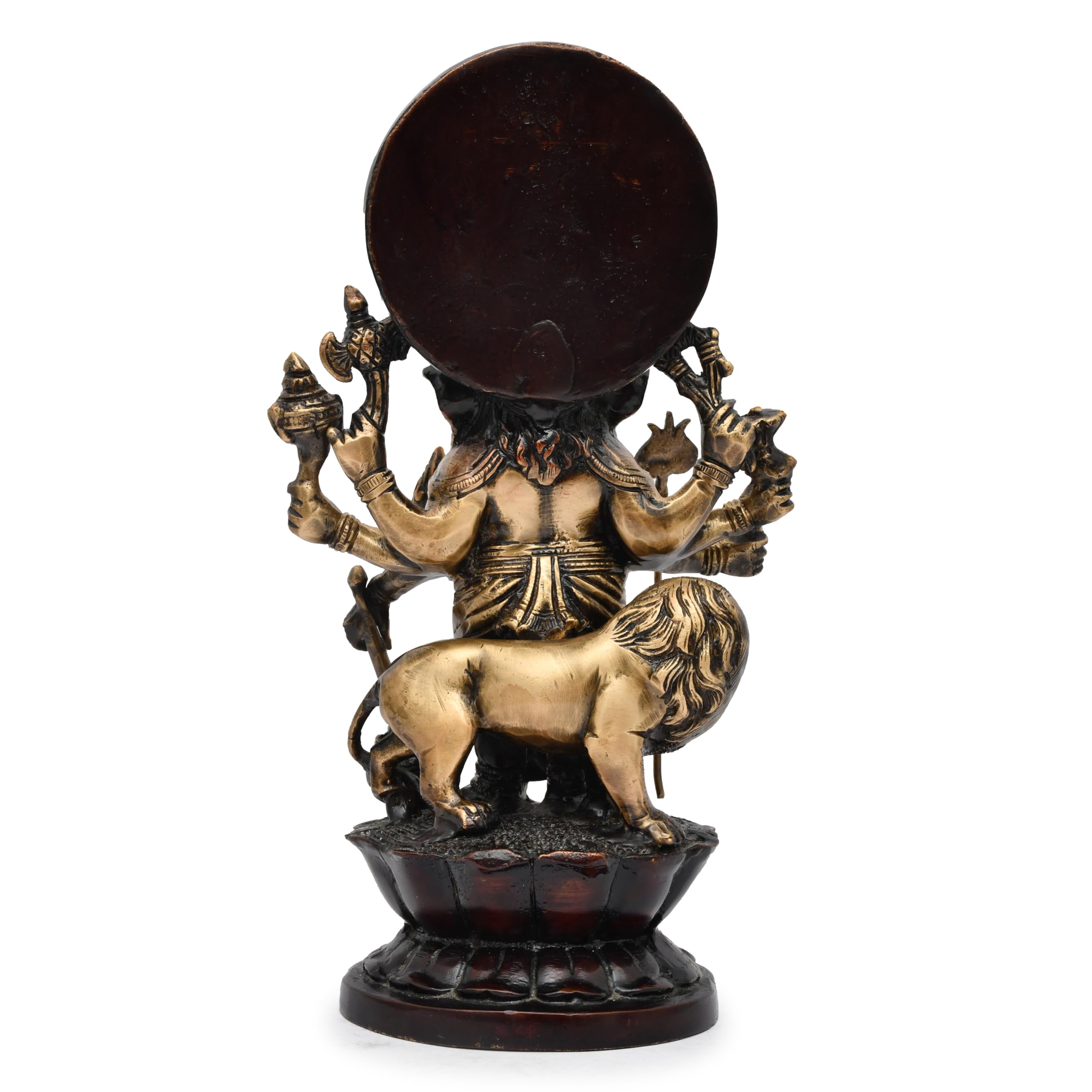 Aargkraft Brass Heramba Ganesha Ganapati Ganesh With Lion Ganpathi Statue Height  11.75 Inch