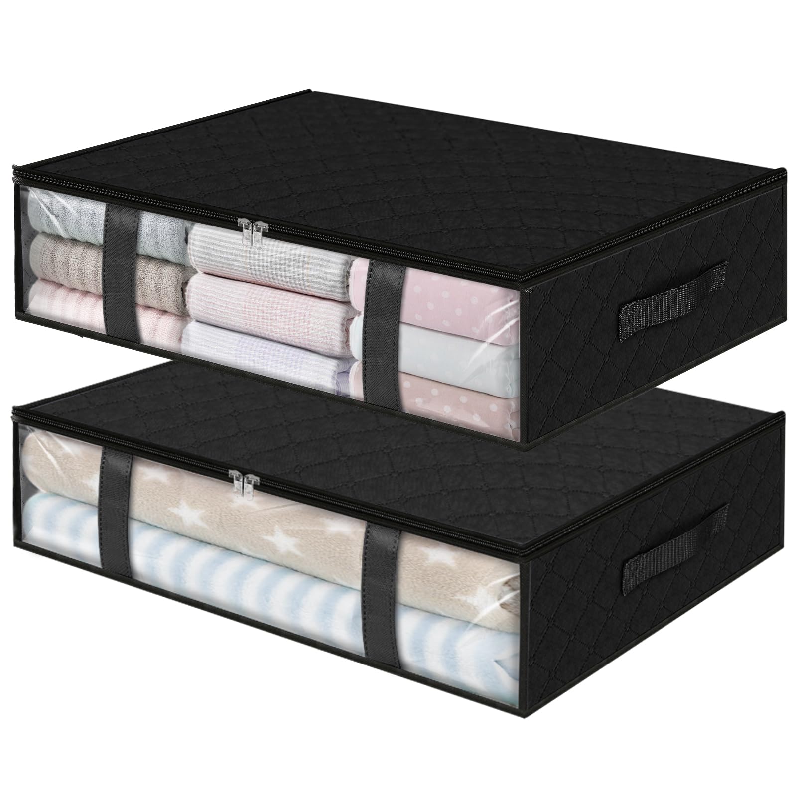 StorageRight Storage Bins Clothes Storage, Foldable Blanket Storage Bags, Under Bed Storage Containers for Organizing, Clothing,