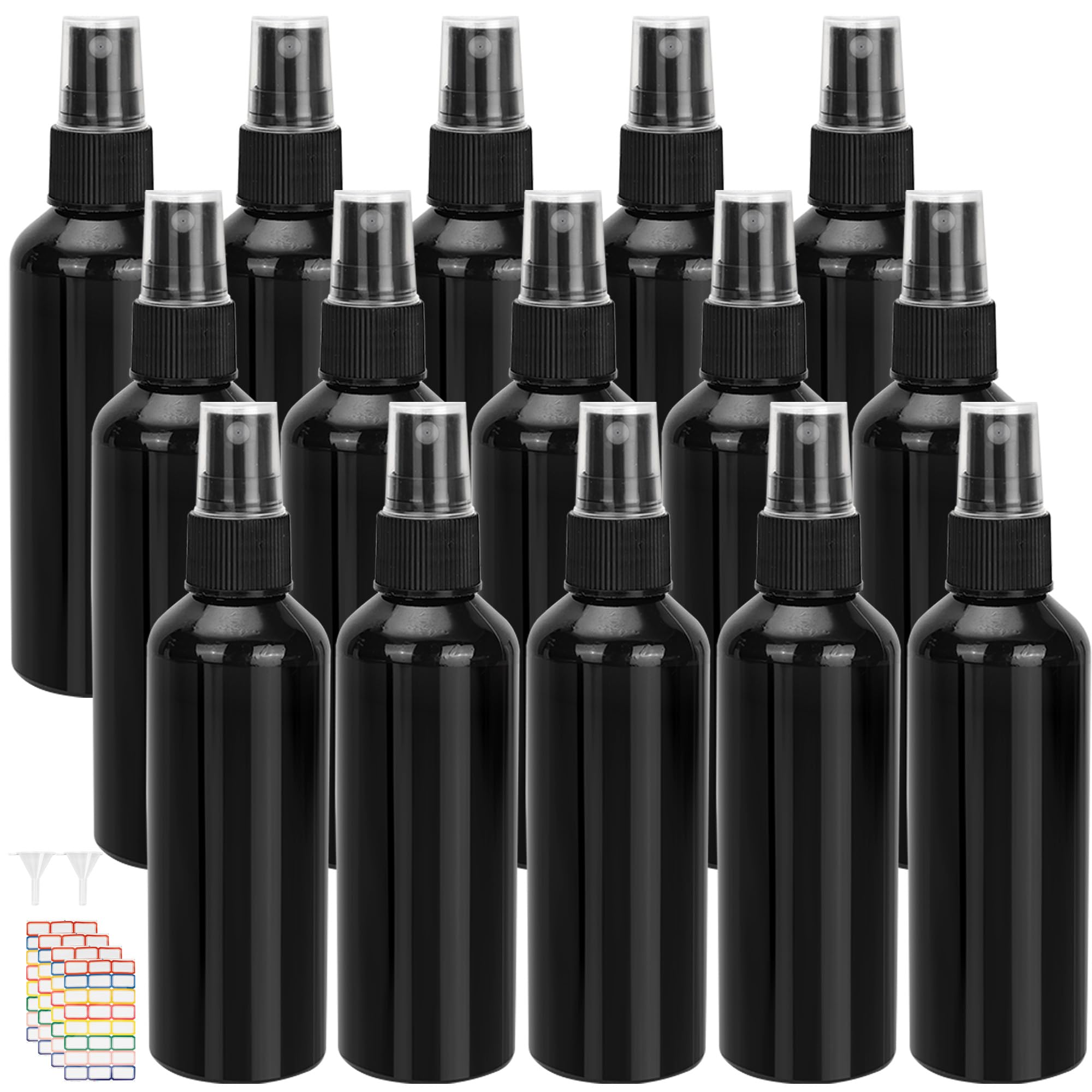 YEUIKERR 36 Pack Black Plastic Spray Bottles 8 oz Small Spray Bottle Fine Mist Cleaning Spray Bottles, 8 oz Empty Sprays Bottle 