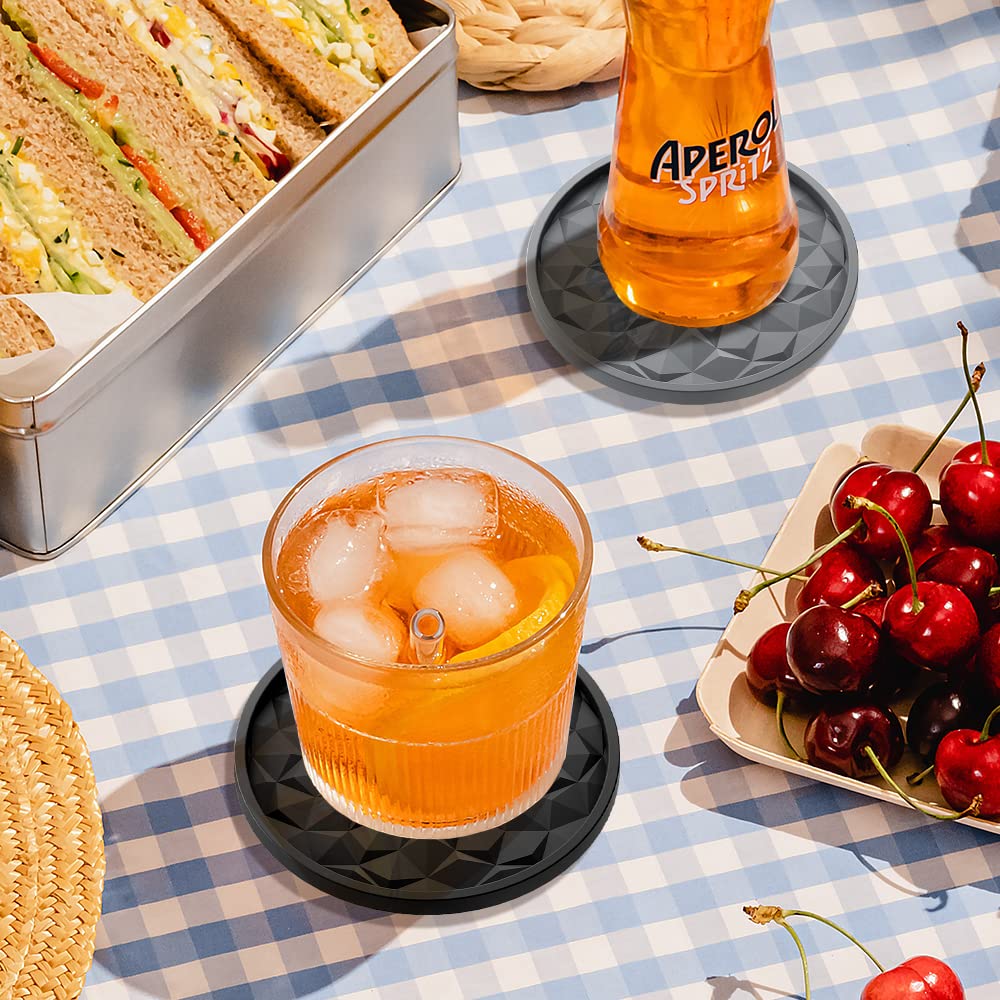 Me.Fan Silicone Coasters [6 Pack] Coasters With Holder - Drinking Coasters - Cup Mat For Drinks - Live For Hot Or Cold Drink Thi