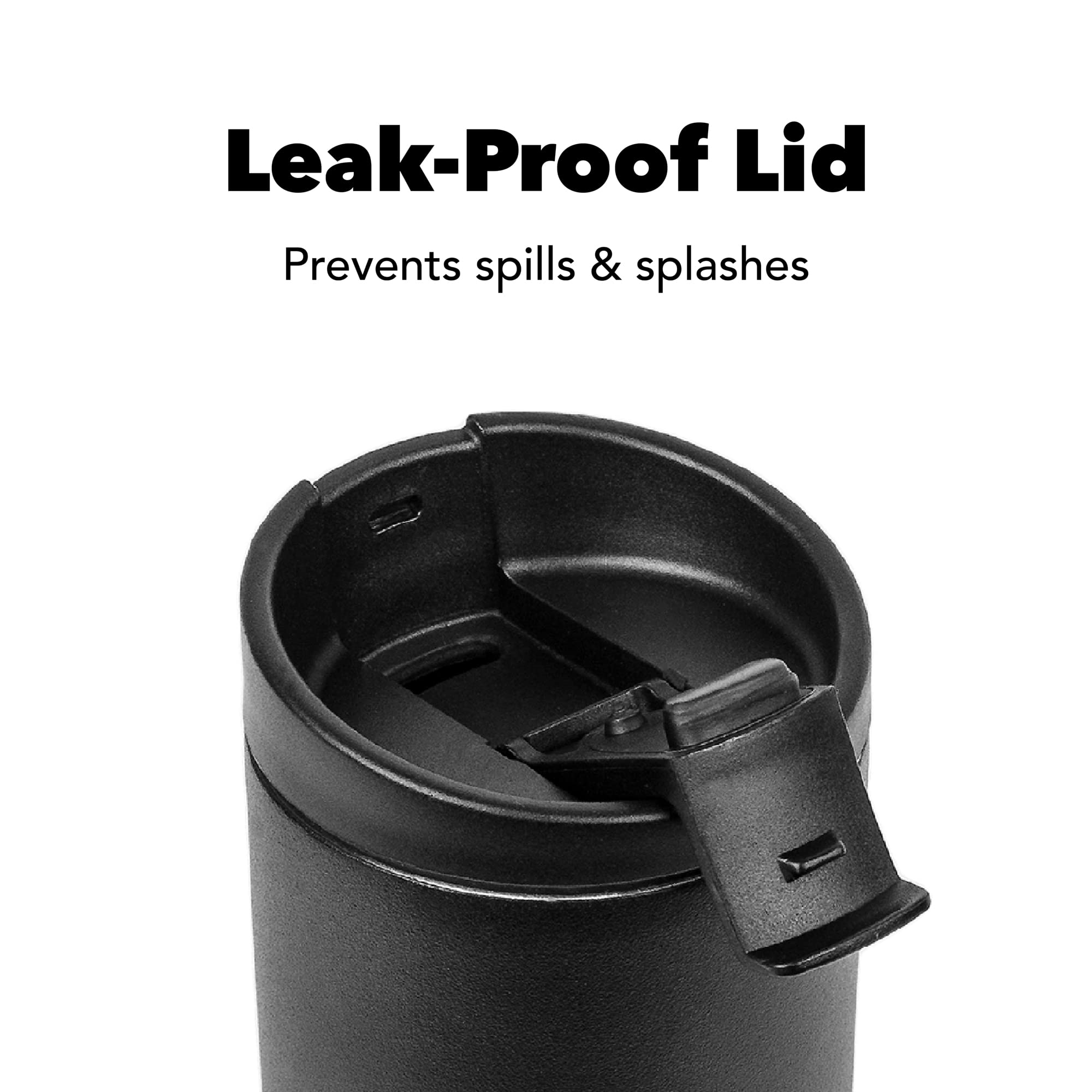 Miir, Flip Traveler, Double-Wall Vacuum Insulated With Leakproof Lid, Bpa-Free Stainless Steel Construction, Black, 16 Fluid Oun
