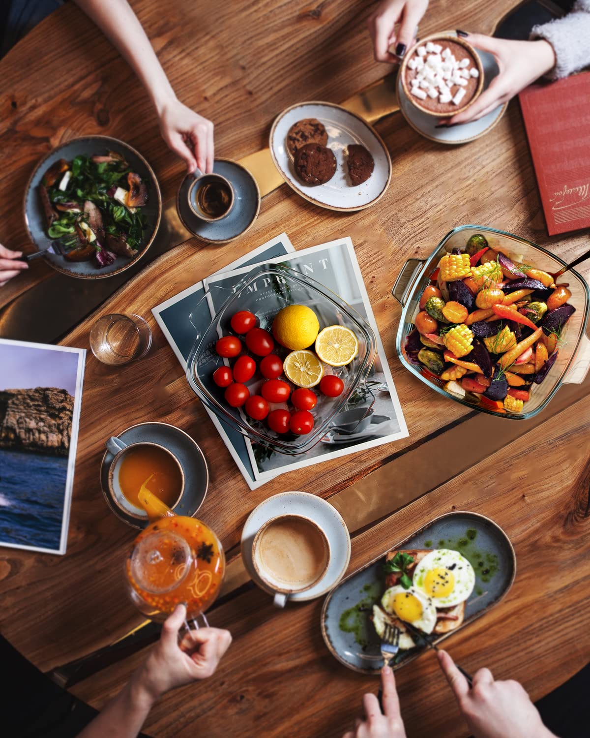 NUTRIUPS 2.5L Glass Casserole with Glass Lid Square Casserole Dish for Oven Glass Microwavable Bowl With Lid