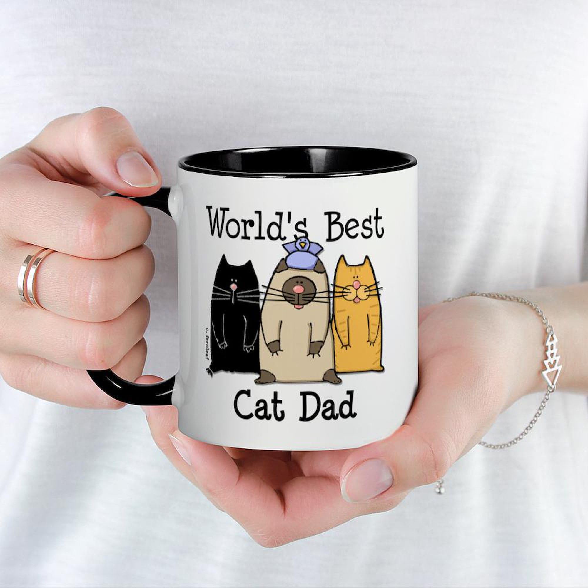 CafePress World's Best Cat Dad Mug 11 oz (325 ml) Ceramic Coffee Mug
