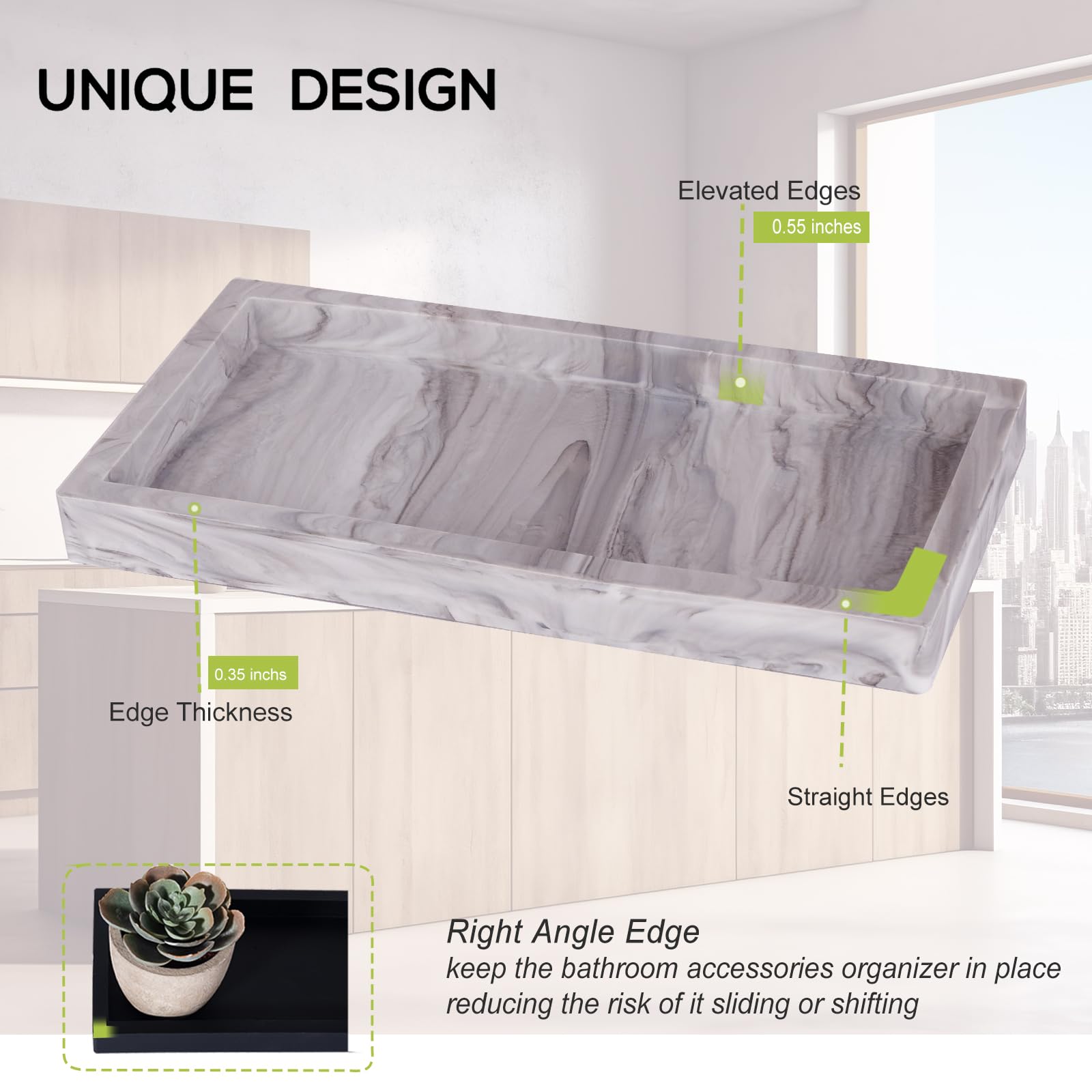 Bathroom Tray, Small Vanity Tray Silicone Soap Dish Sponge Holder Kitchen Sink Organizer Bathroom Accessories For Countertop, To
