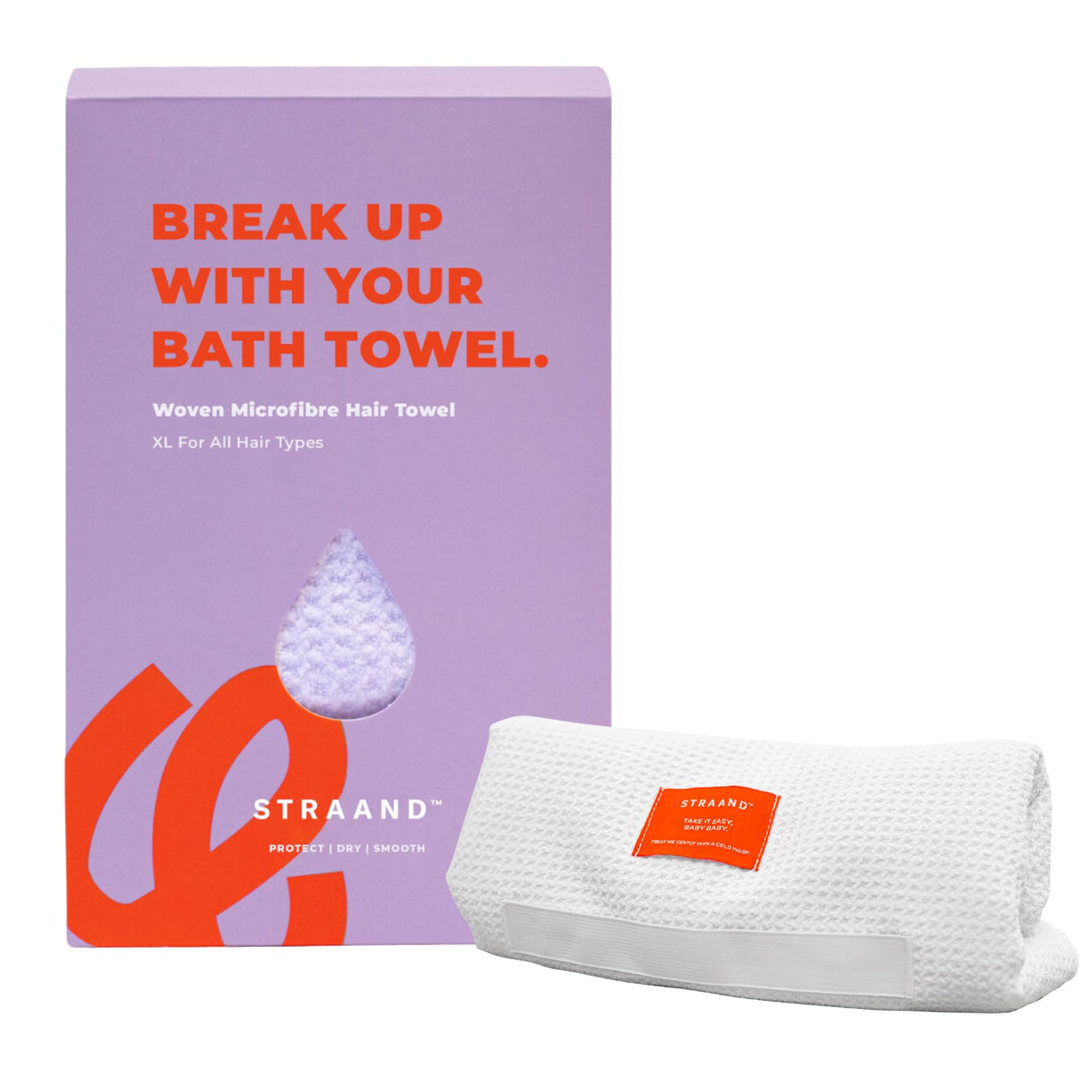 Straand Woven Microfiber Hair Towel Wrap - Quick Dry Towel & Hair Wrap - Highly-Absorbent with Elastic Strap - Reduce Frizz & Da