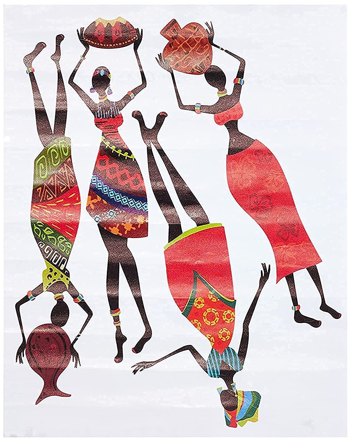 Decals Design Stickerskart Wall Stickers Colorful African Women (Wall Covering Area: 80Cm X 50Cm ,Product Dimensions: 50X70Cm)